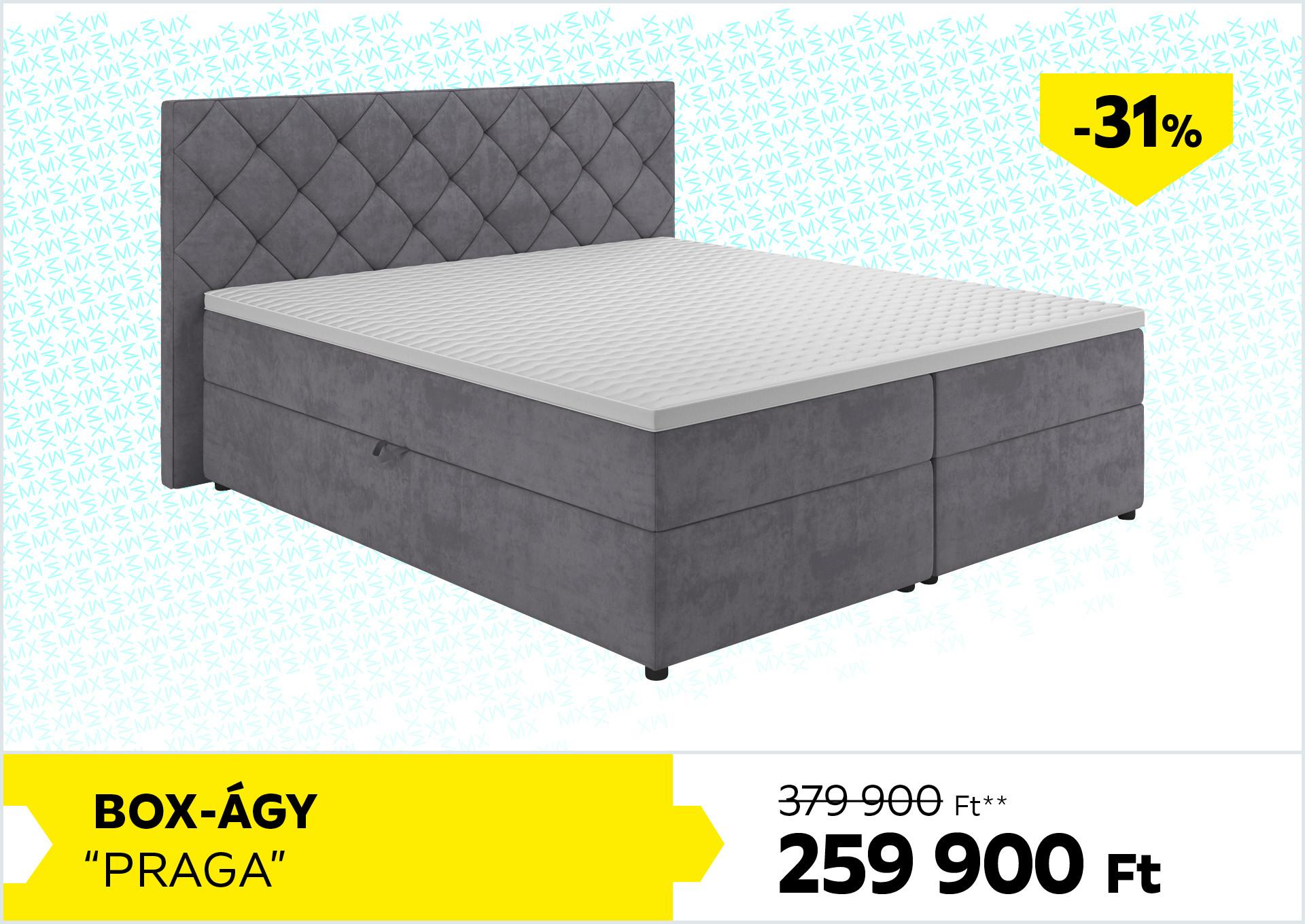 Box-ágy Praga 379900Forint helyett 259900Forint kedvezmény mértéke 31%