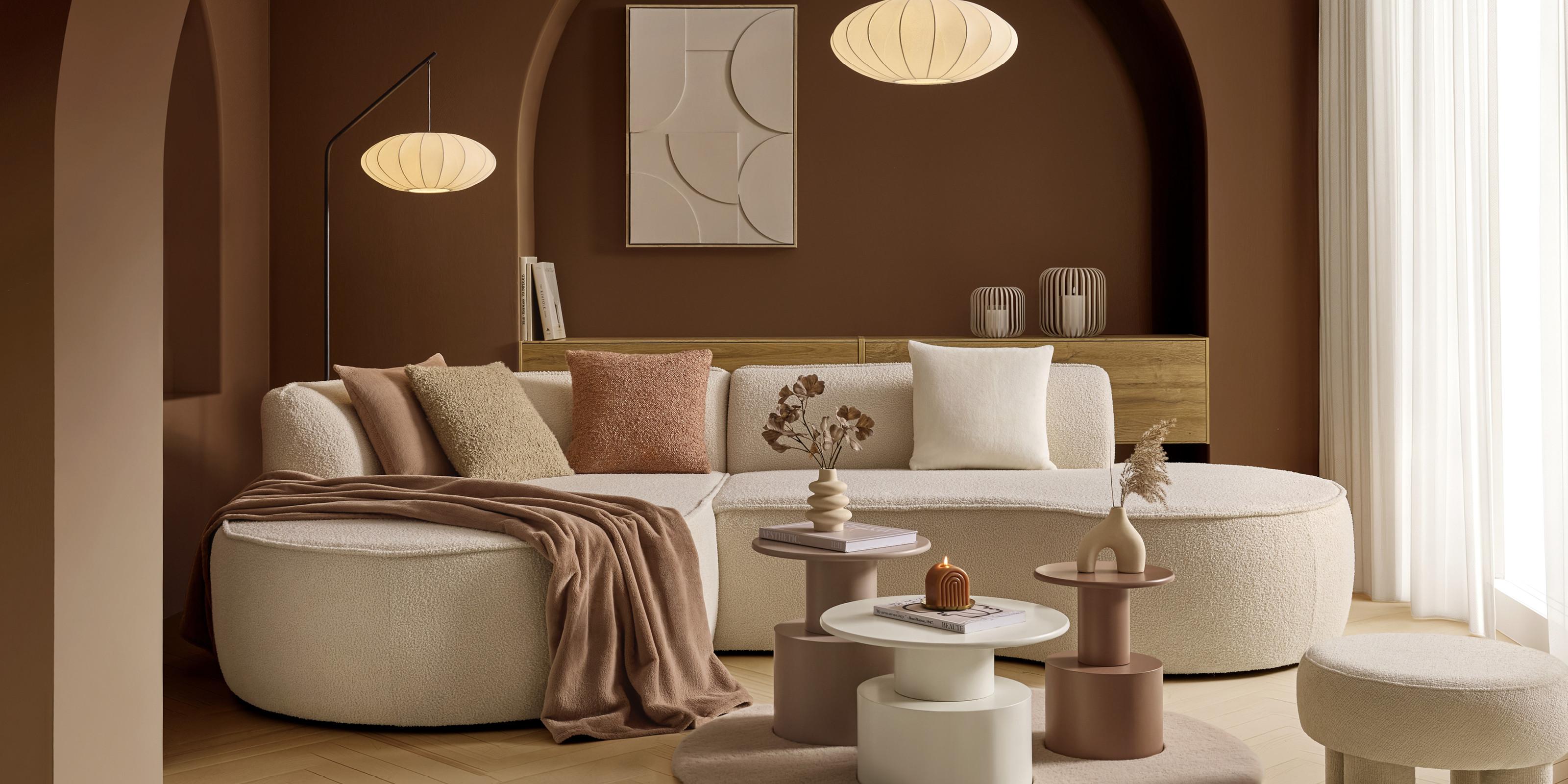 Obývací pokoj ve stylu Mocha Mousse