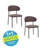 Vierfußstuhl Fenja Webstoff Braun, B: 53 Cm - Schwarz/Braun, KONVENTIONELL, Textil/Metall (53/80/57cm) - MID.YOU