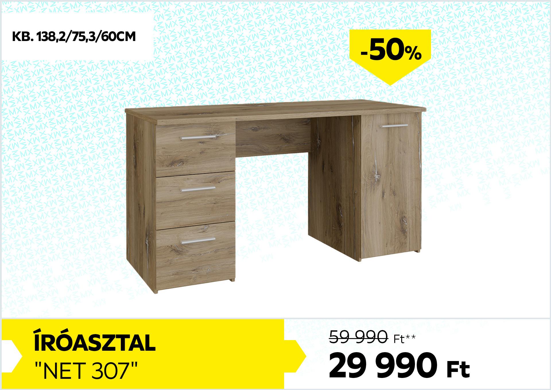 Íróasztal Net 307 Forint helyett Forint kedvezmény mértéke 50%