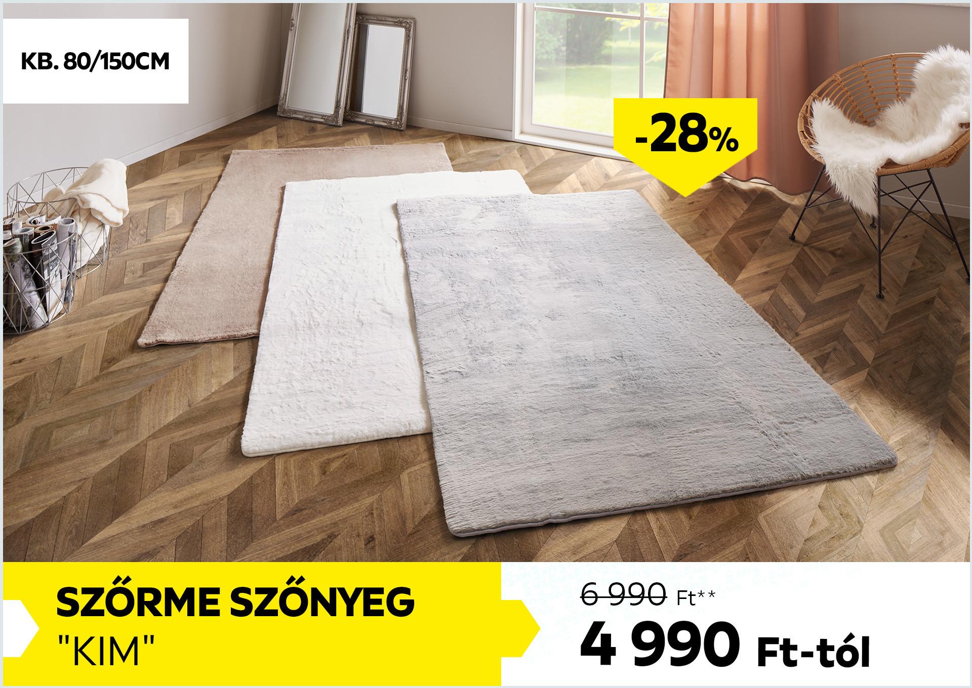 Szőrme szőnyeg kb. 80/150cm KIM 6990Forint helyett 4990Forint kedvezmény mértéke 28%