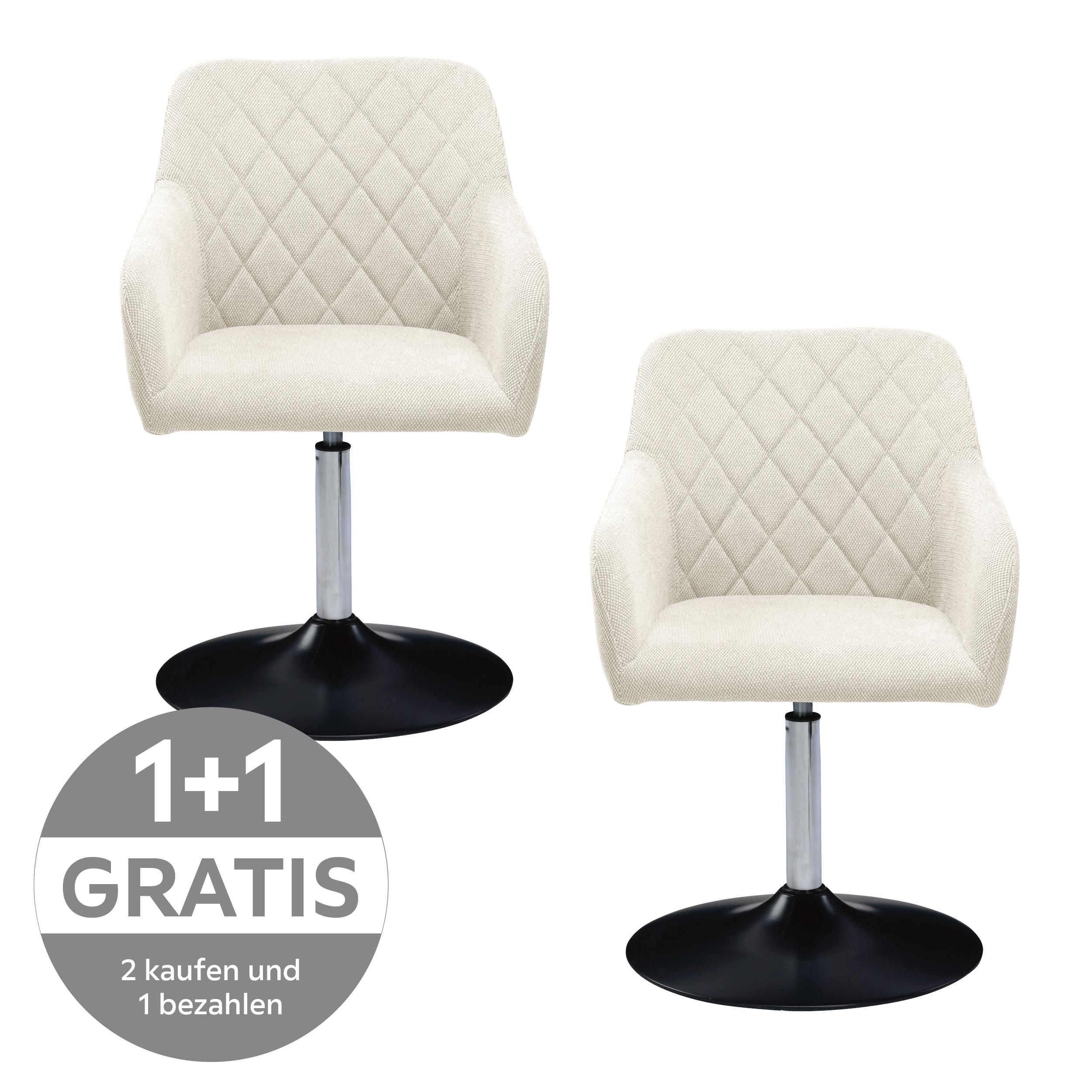 Stuhl Antonia Leinenoptik Beige, B: 54 cm - Beige/Schwarz, MODERN, Holz/Textil (54/84/60cm) - My Baby Lou