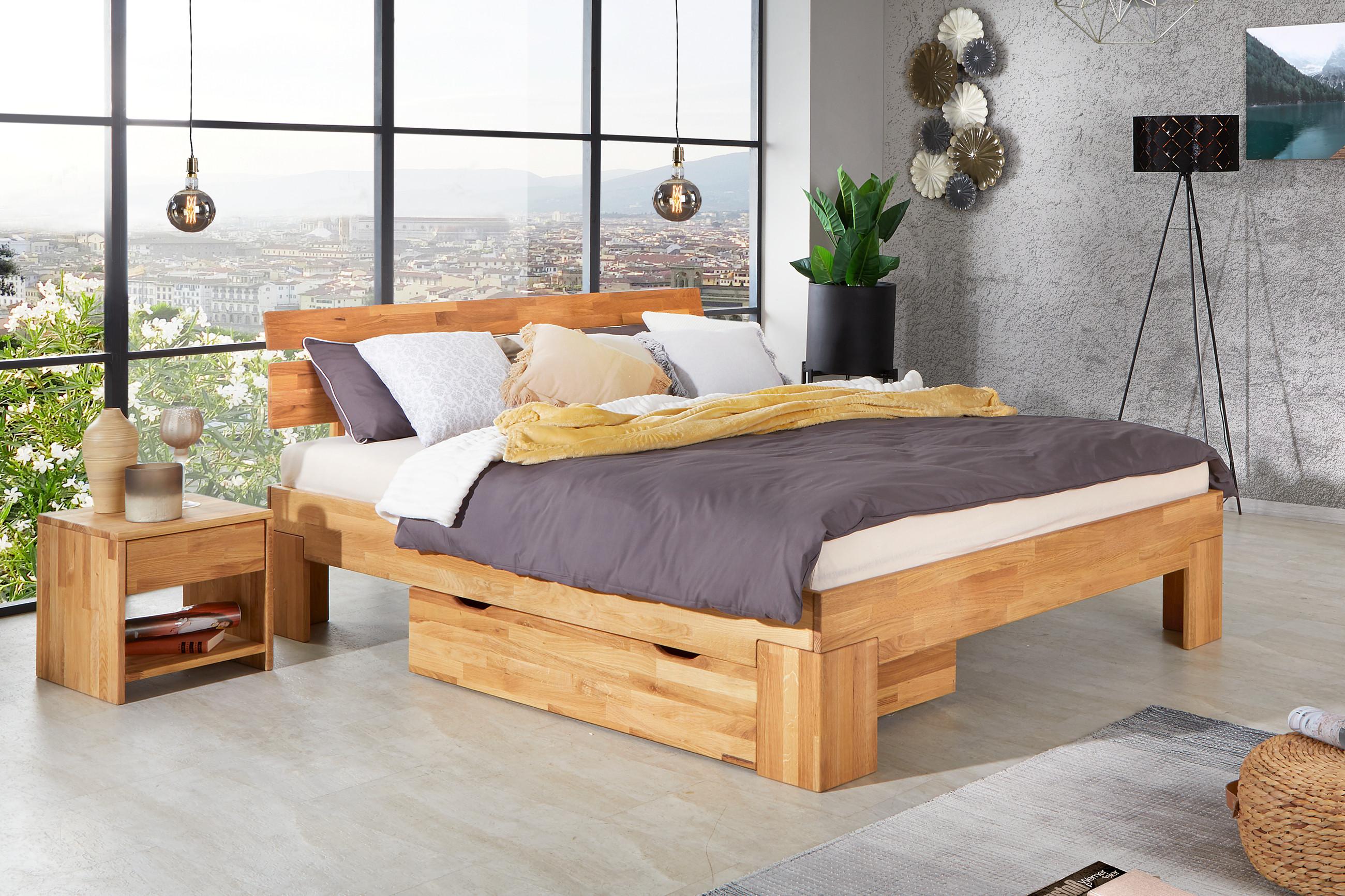 Futonbett aus massivem Eichenholz
