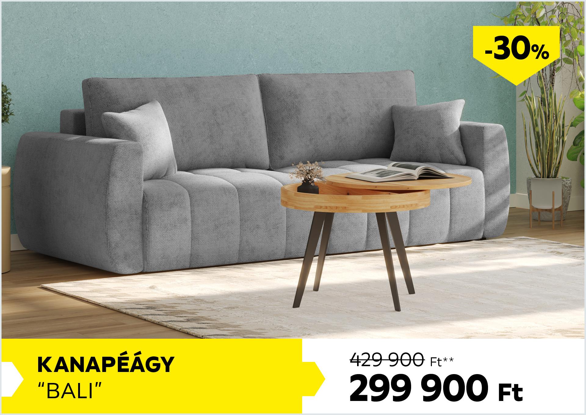Kanapéágy Bali 429900Forint helyett 299900Forint kedvezmény mértéke 30%
