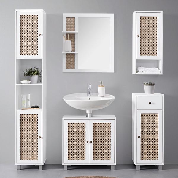 Moderní bílé koupelnové skříňky