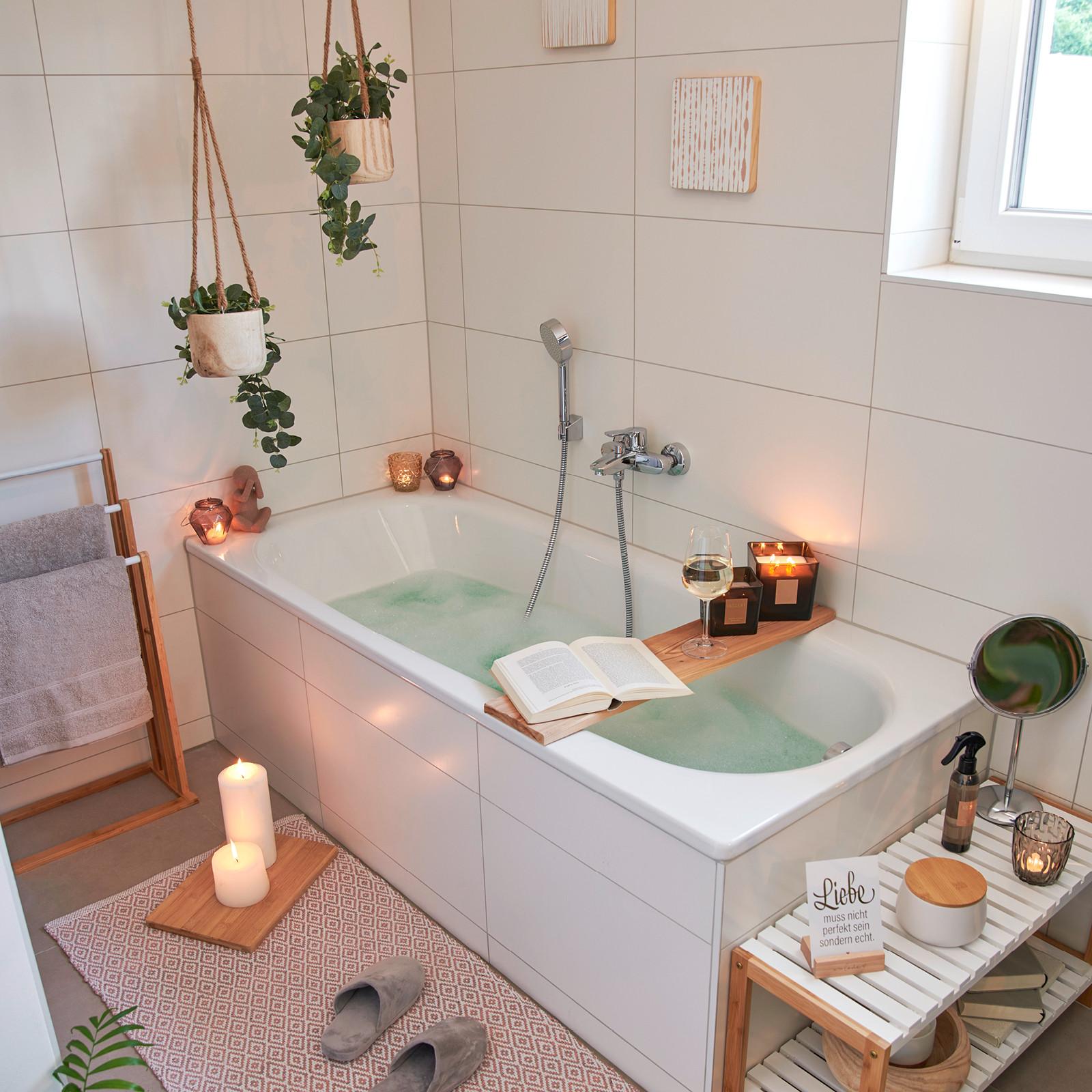 domácí wellness v koupelně v boho stylu