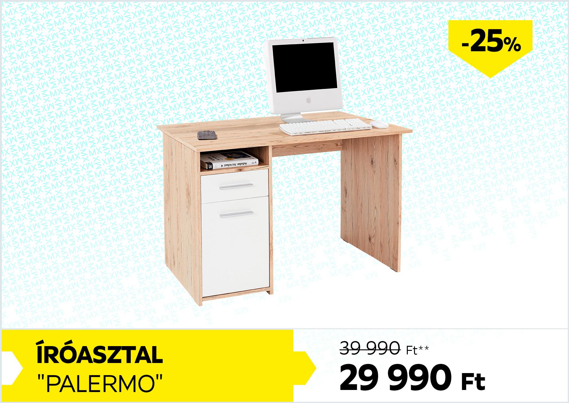 Íróasztal Palermo 39990Forint helyett 29990Forint kedvezmény mértéke 25%