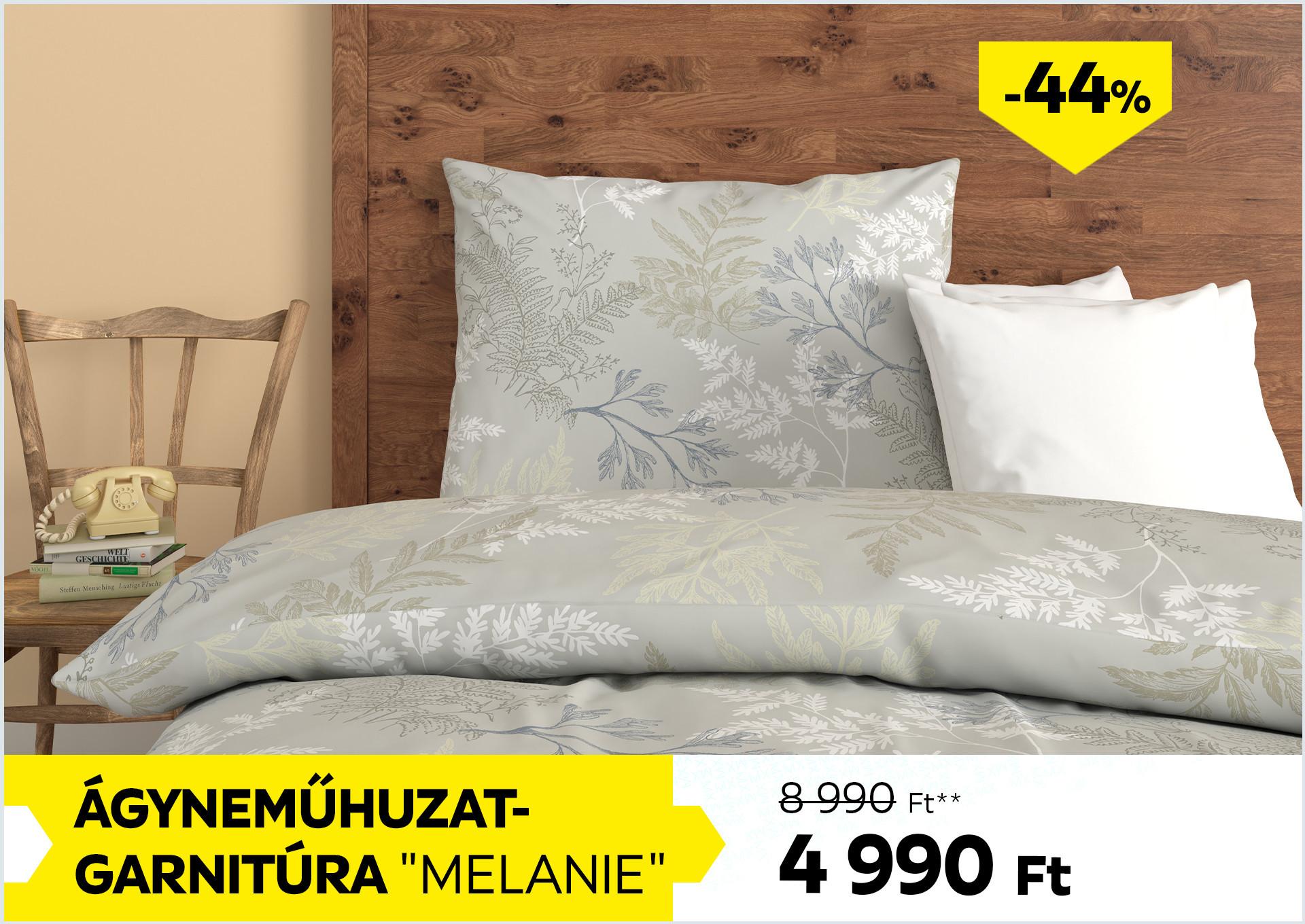 Ágyneműhuzat-garnitúra MELANIE 8990Forint helyett 4990Forint kedvezmény mértéke 44%