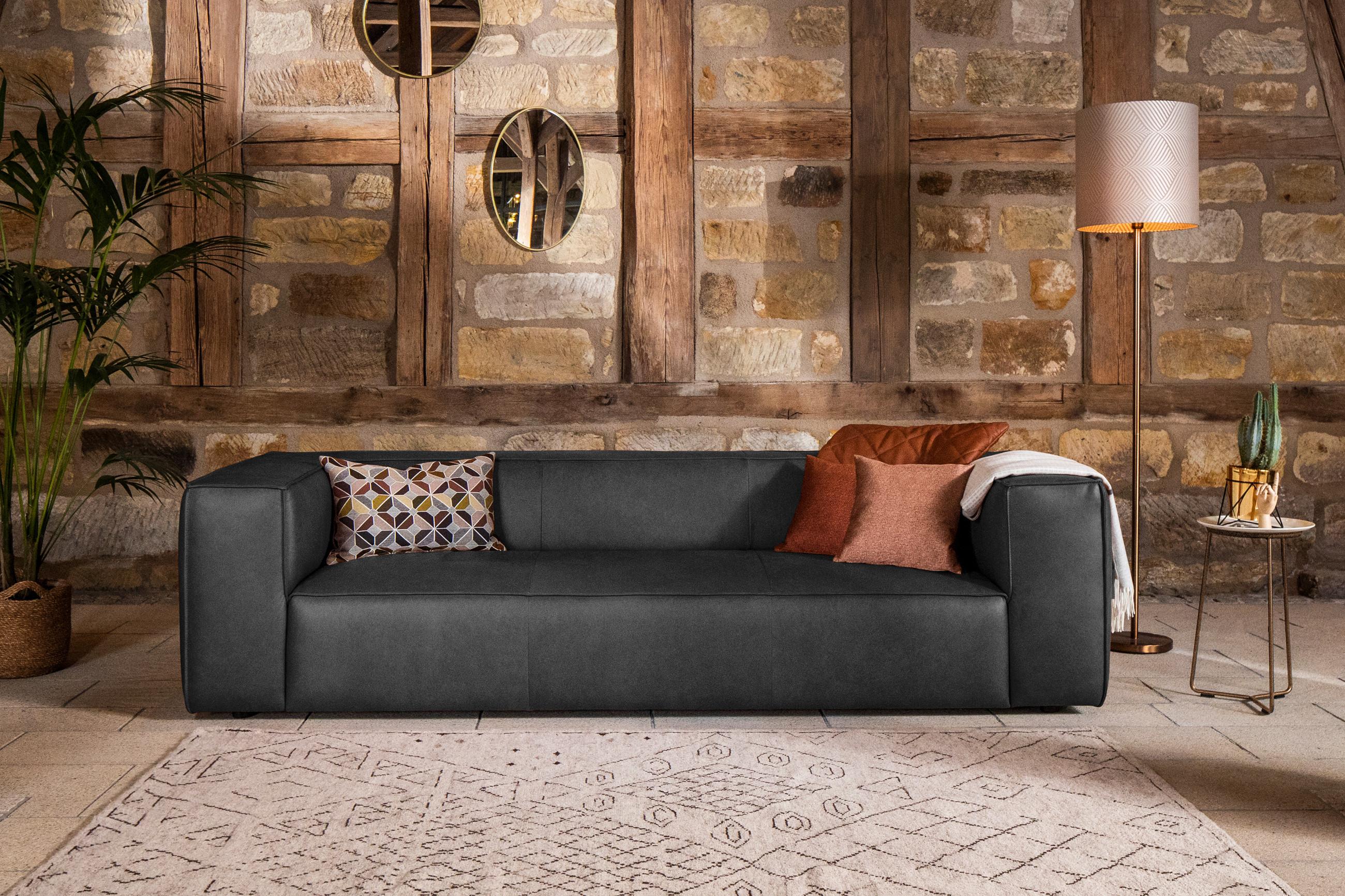 Dreisitzer-Sofa aus Echtleder