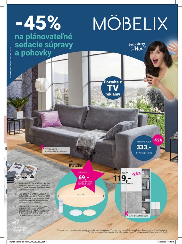 -45% na plánovateľné sedacie súpravy a pohovky