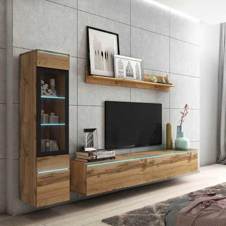 obývací stěna v dekoru dub