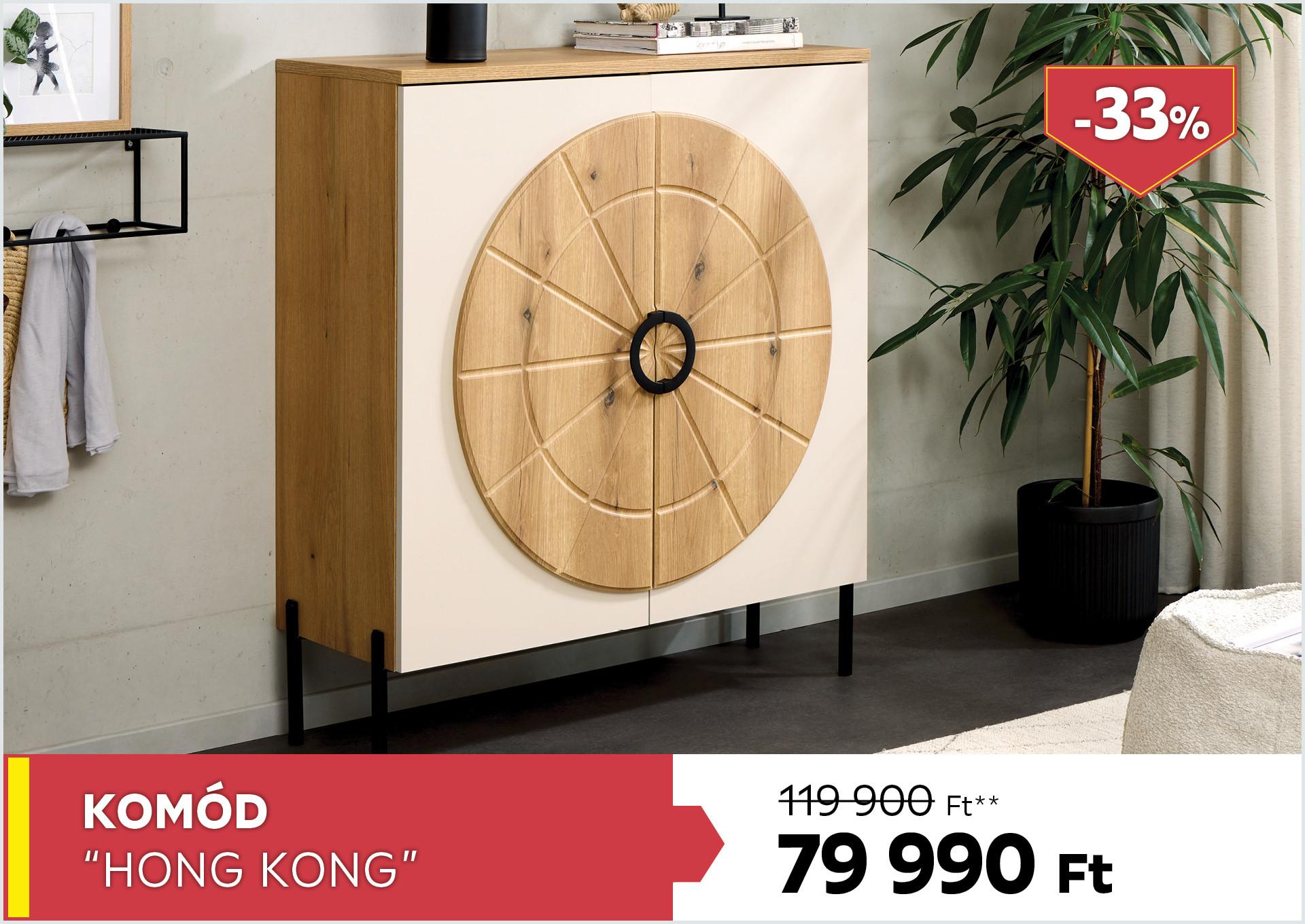 Komód Hong Kong 119900Forint helyett 79990Forint kedvezmény mértéke 33%