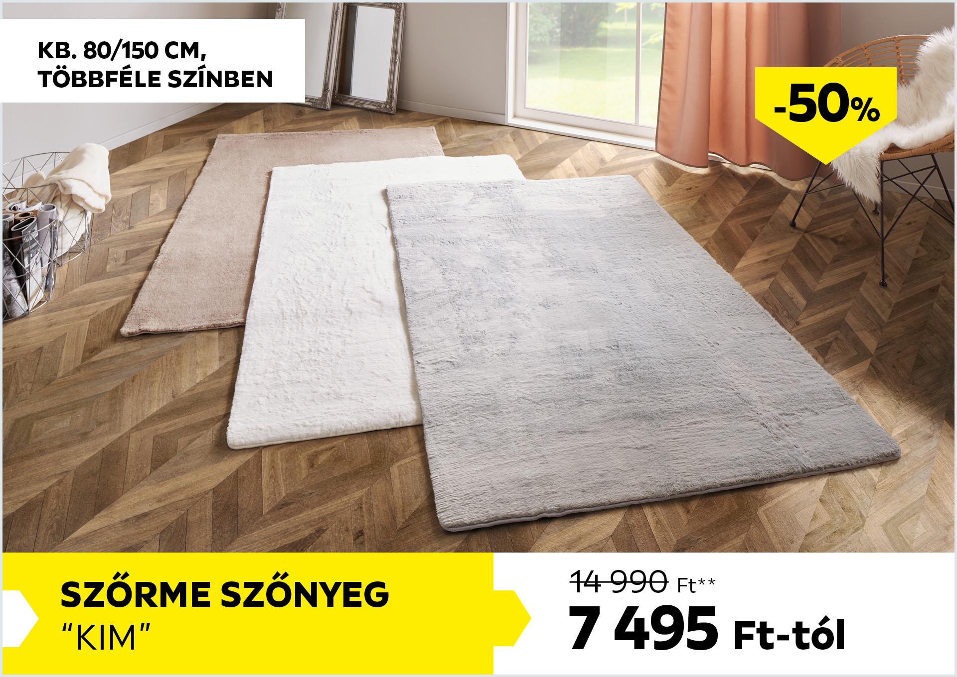 Szőrme szőnyeg kb. 80/150cm KIM 14990Forint helyett 7495Forint kedvezmény mértéke 50%