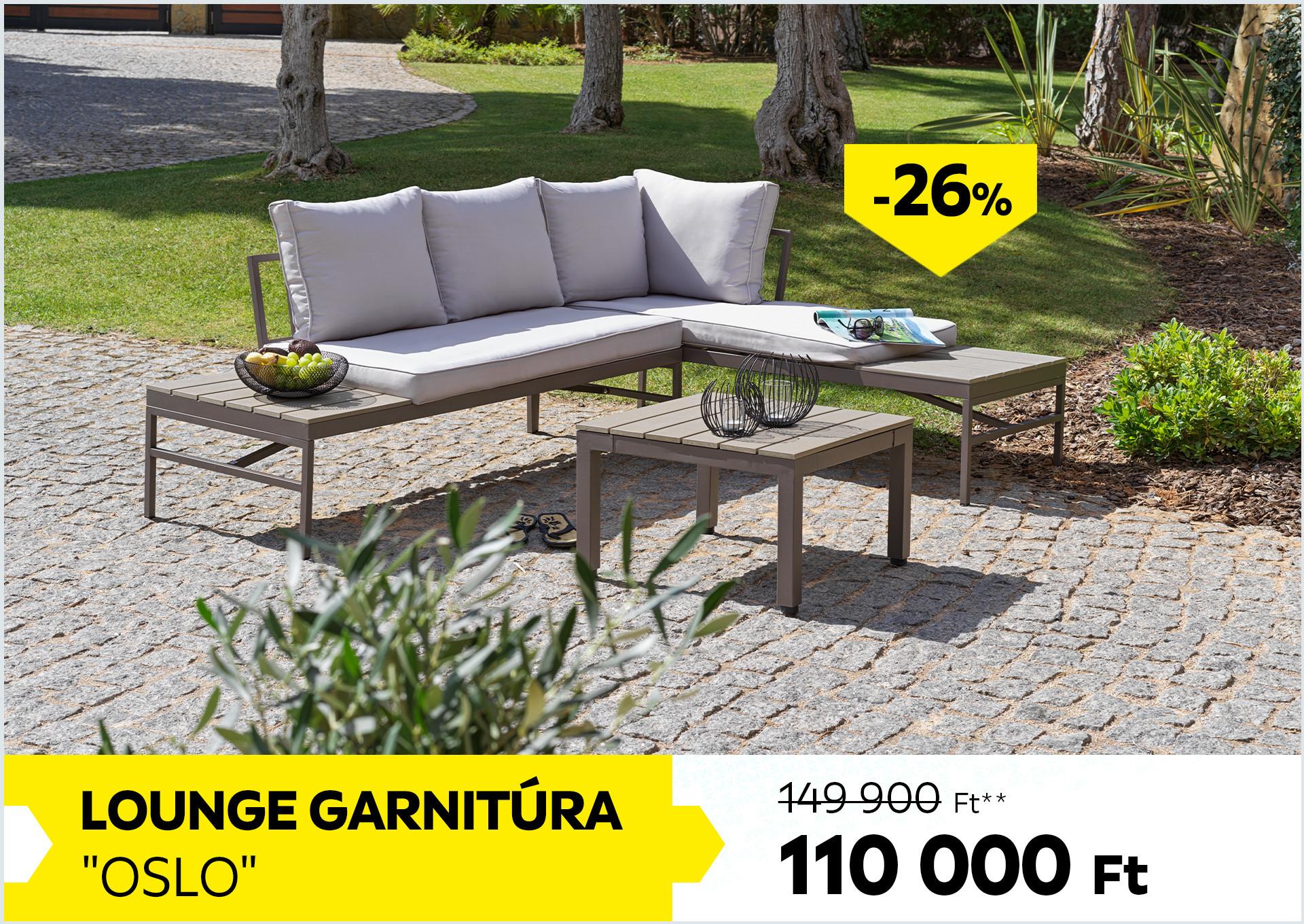 Lounge garnitúra OSLO 149900Forint helyett 110000Forint kedvezmény mértéke 26%