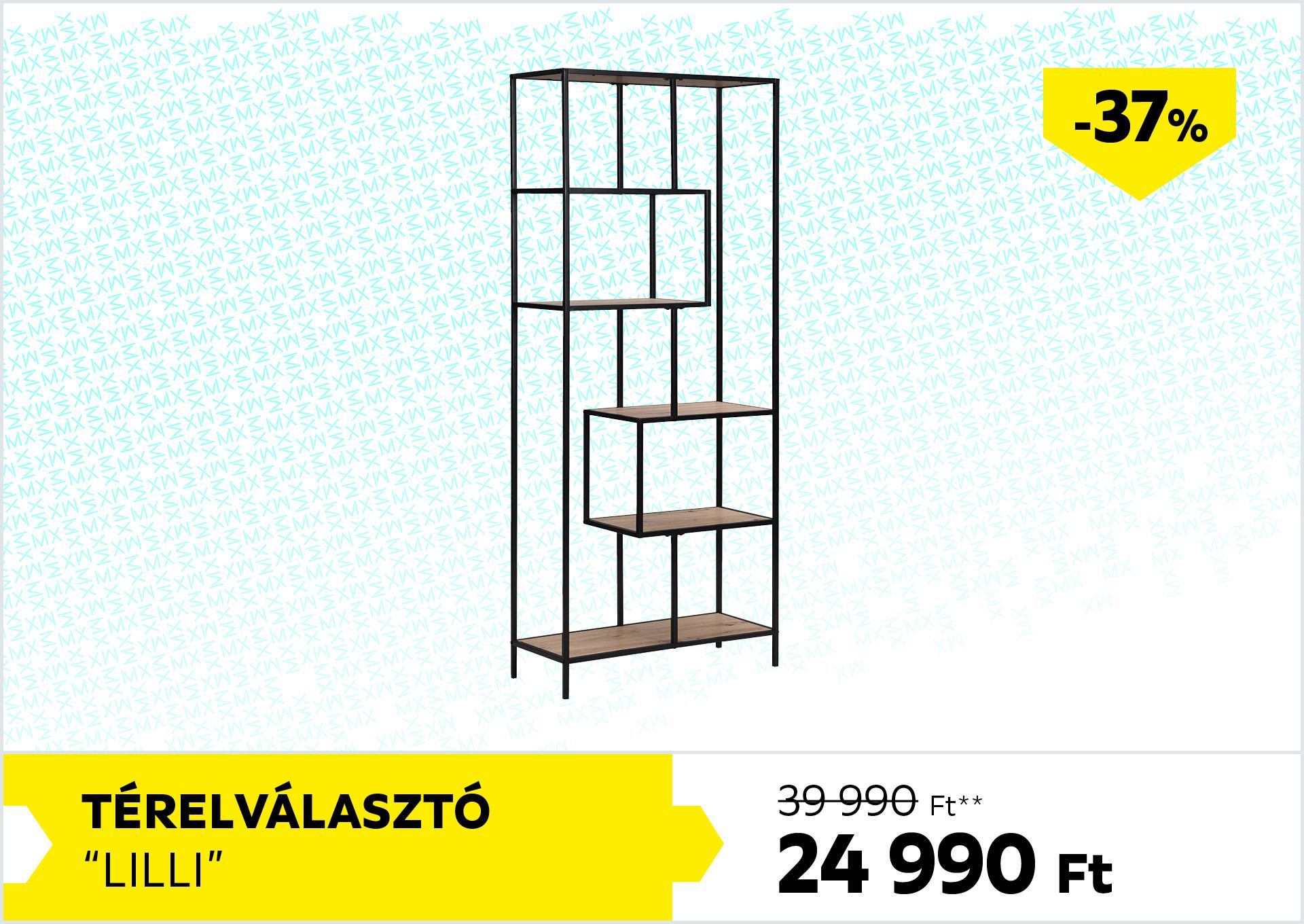Térelválasztó Lilli 39990Forint helyett 24990Forint kedvezmény mértéke 37%
