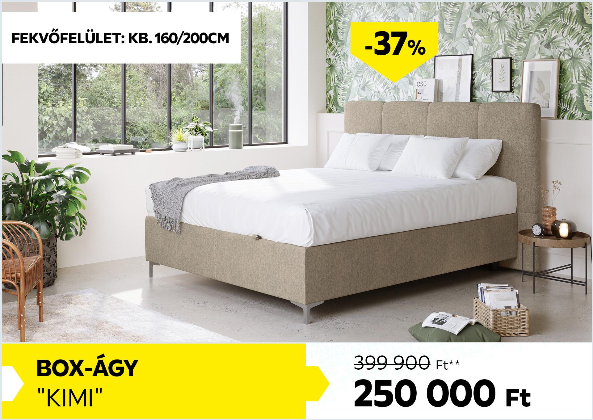 Box-ágy Kimi 399900Forint helyett 250000Forint kedvezmény mértéke 37%