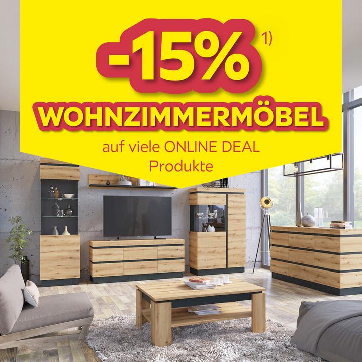 -15% Wohnzimmermöbel auf viele Online DEAL Produkte