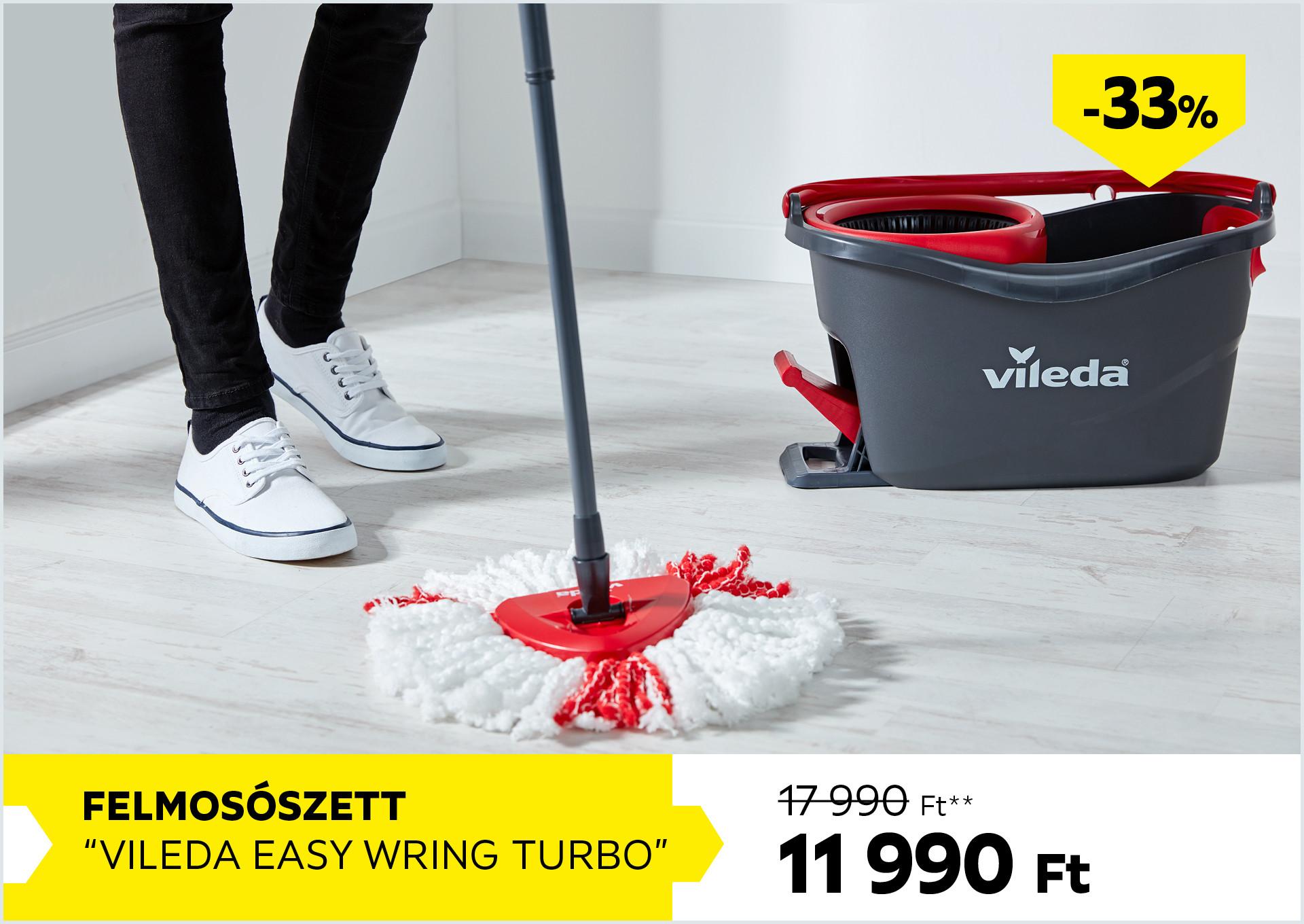 Felmosószett VILEDA EASY WRING TURBO 17990Forint helyett 11990Forint kedvezmény mértéke 33%