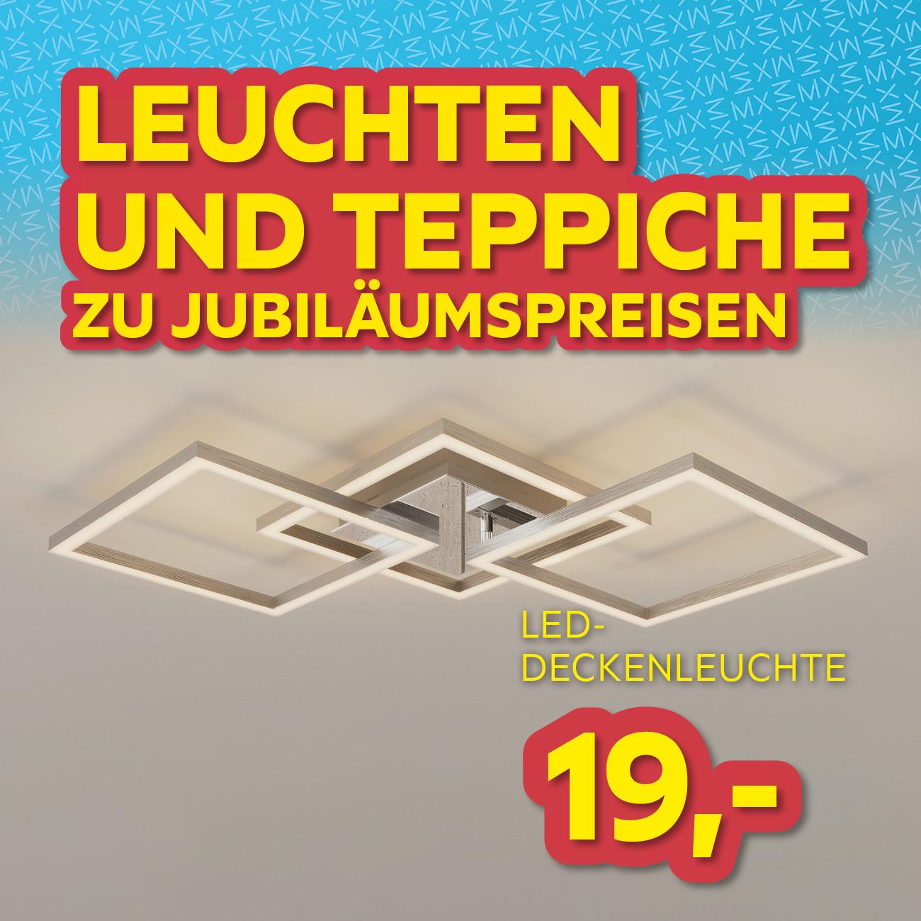 Leuchten und Teppiche zu Jubiläunspreisen