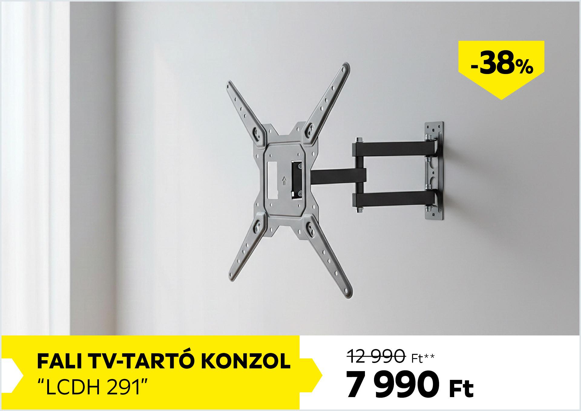 Fali TV konzol LCDH 291 12990Forint helyett 7990Forint kedvezmény mértéke 38%