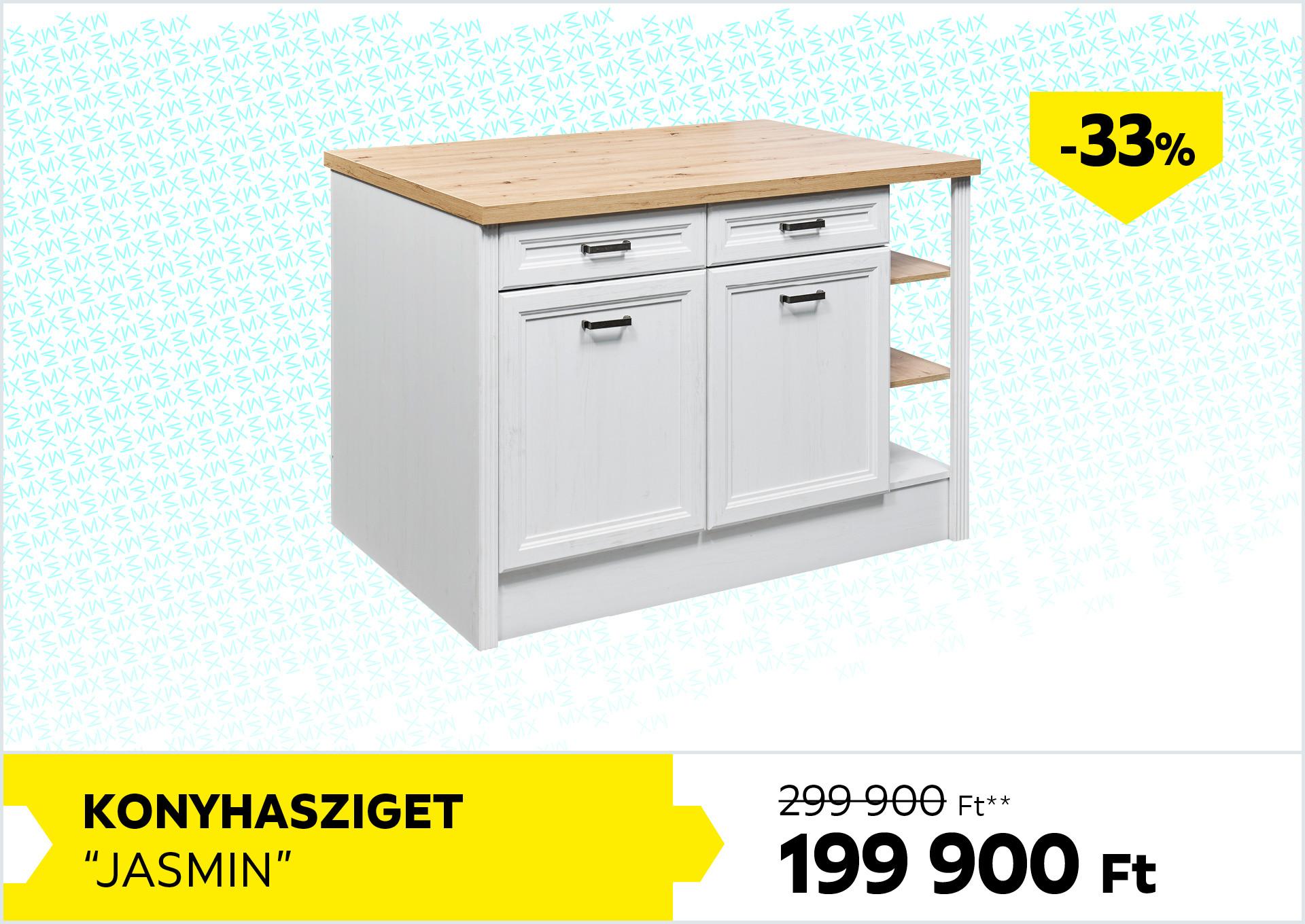 KONYHASZIGET JASMIN 299900Forint helyett 199900Forint kedvezmény mértéke 33%