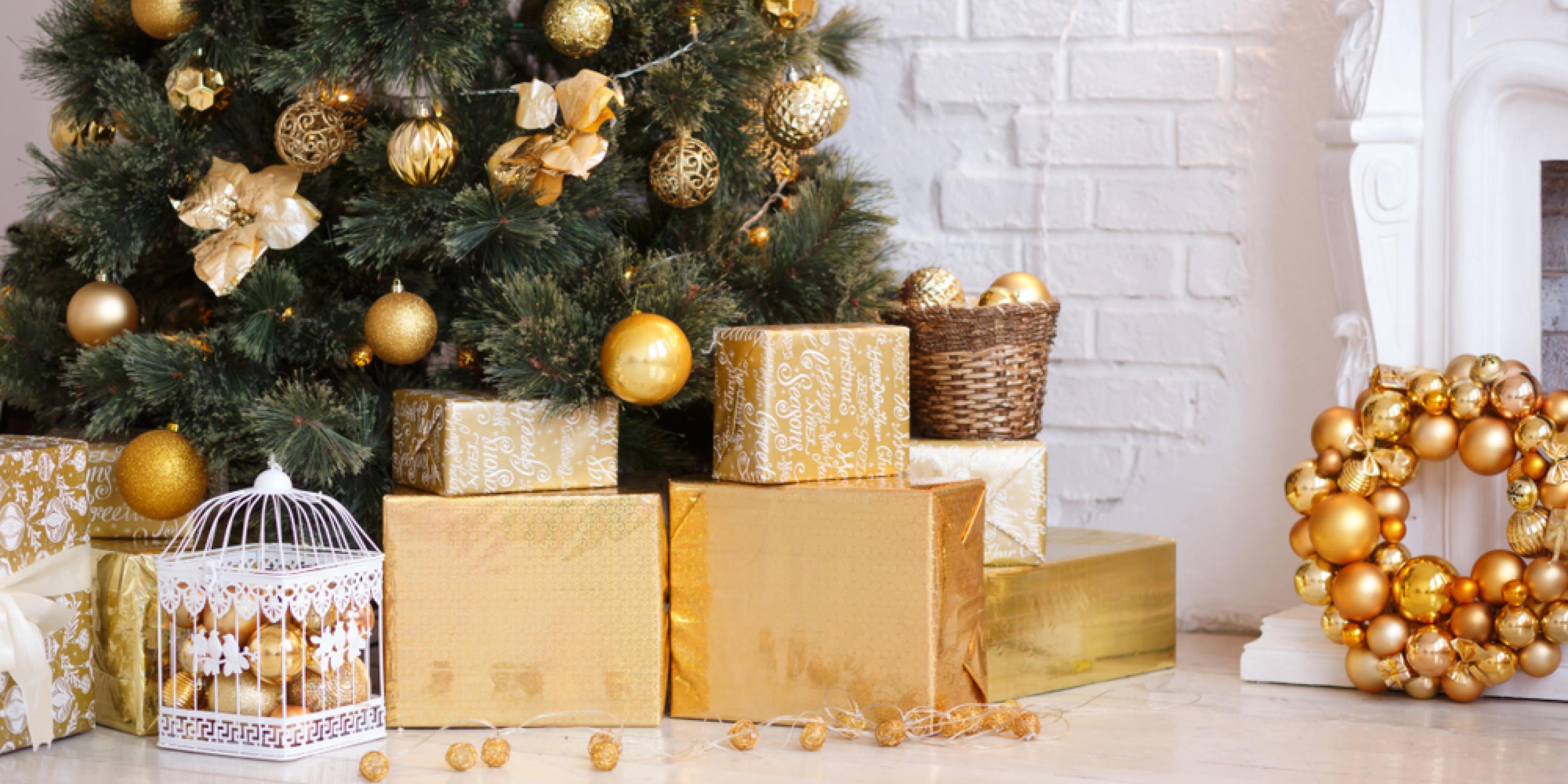 zlaté vánoce, zlaté vánoční dekorace