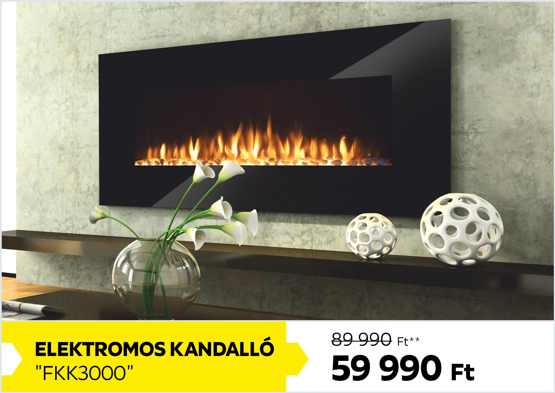 Elektromos kandalló FKK3000 89990Forint helyett 59990Forint kedvezmény mértéke 33%