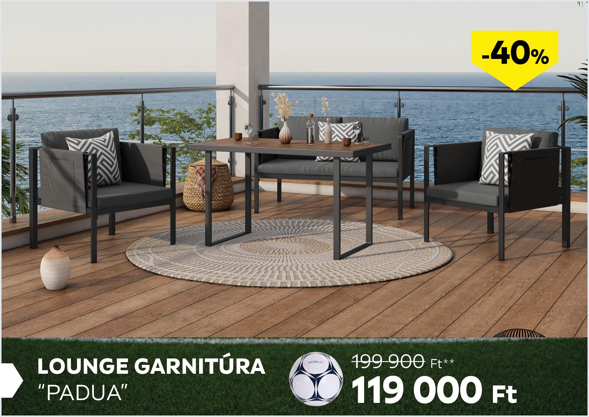 Lounge garnitúra PADUA 199900Forint helyett 119000Forint kedvezmény mértéke 40%