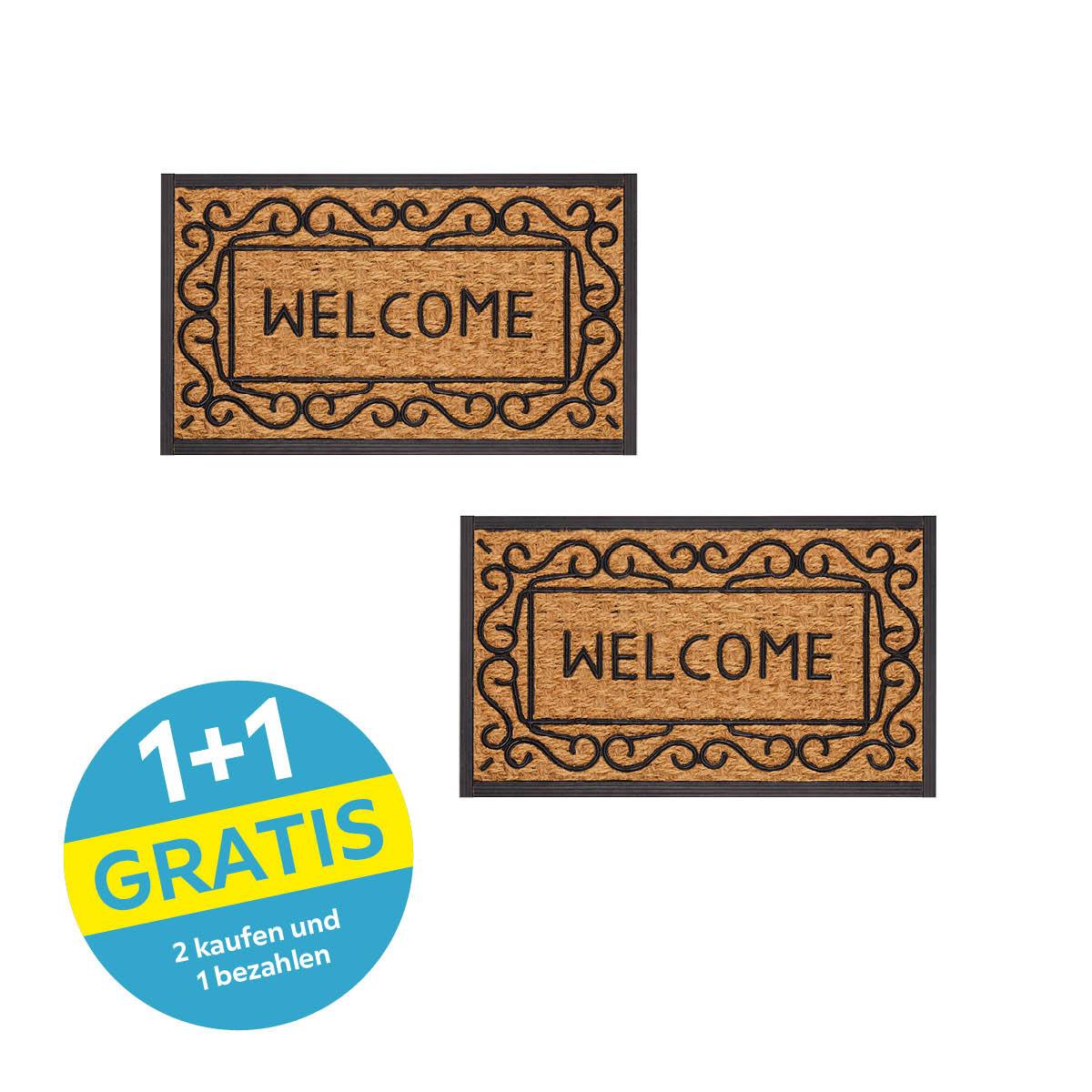Fußmatte Andro 45x75 Cm Gummi Rutschfest - Braun, KONVENTIONELL, Textil (45/75cm) - Ondega