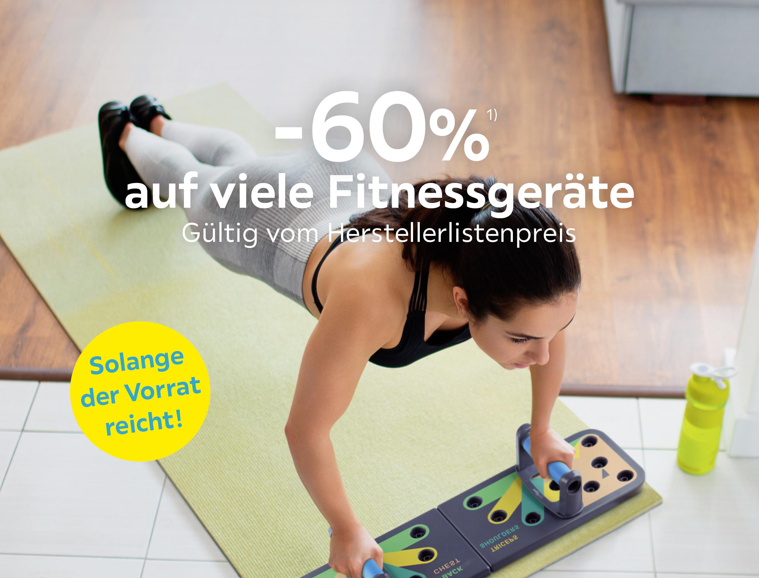 -60% auf viele Fitnessgeräte | Gültig vom Herstellerlistenpreis | Solange der Vorrat reicht!