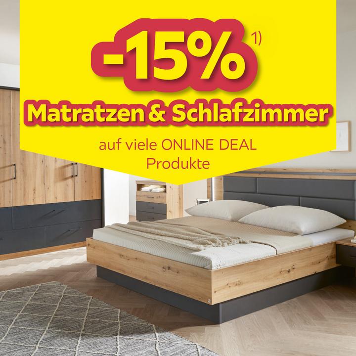 -15% Matratzen & Schlafzimmer auf viele Online DEAL Produkte