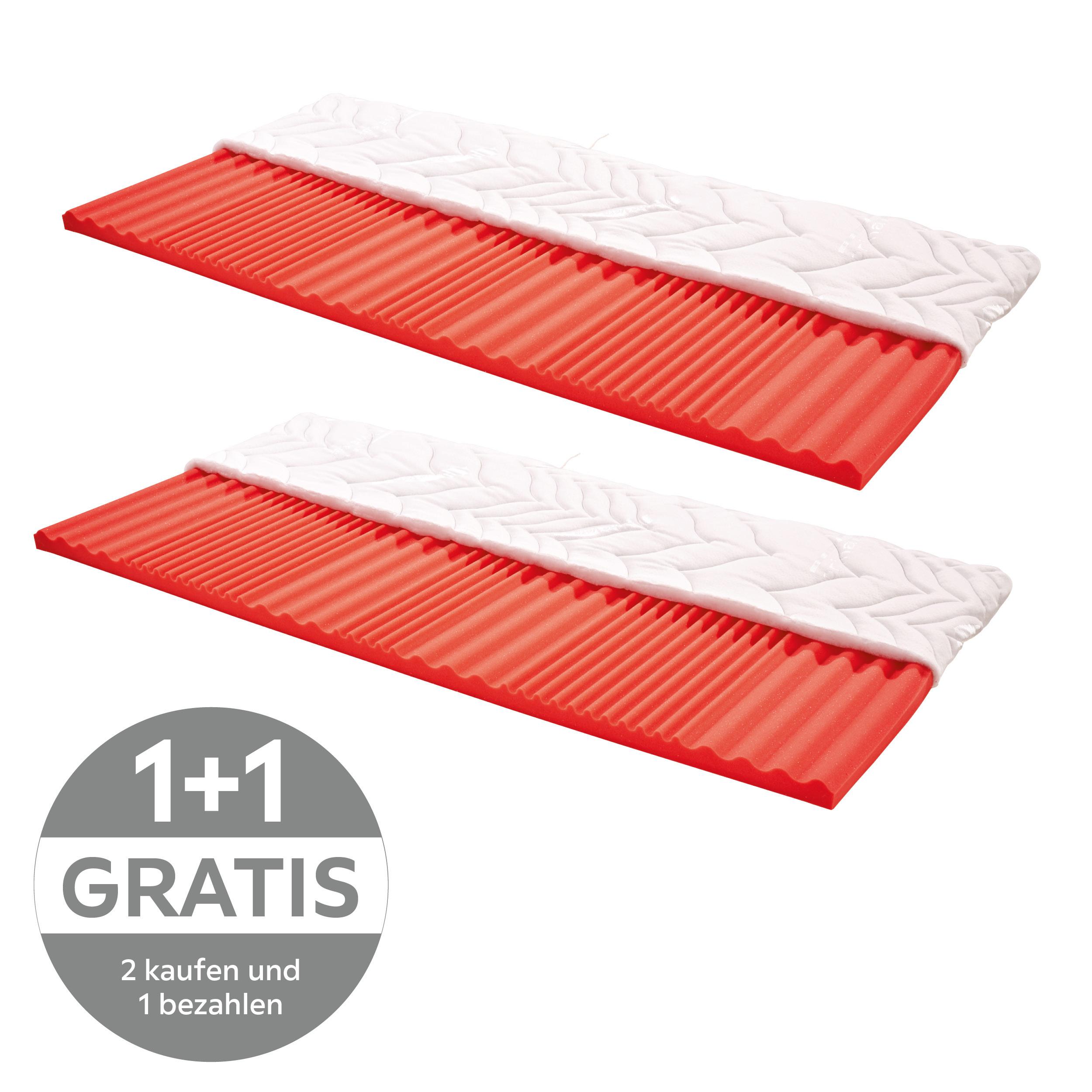 Topper Basic 90x200cm Komfortschaum - Weiß, KONVENTIONELL, Textil (90/200cm) - Livetastic