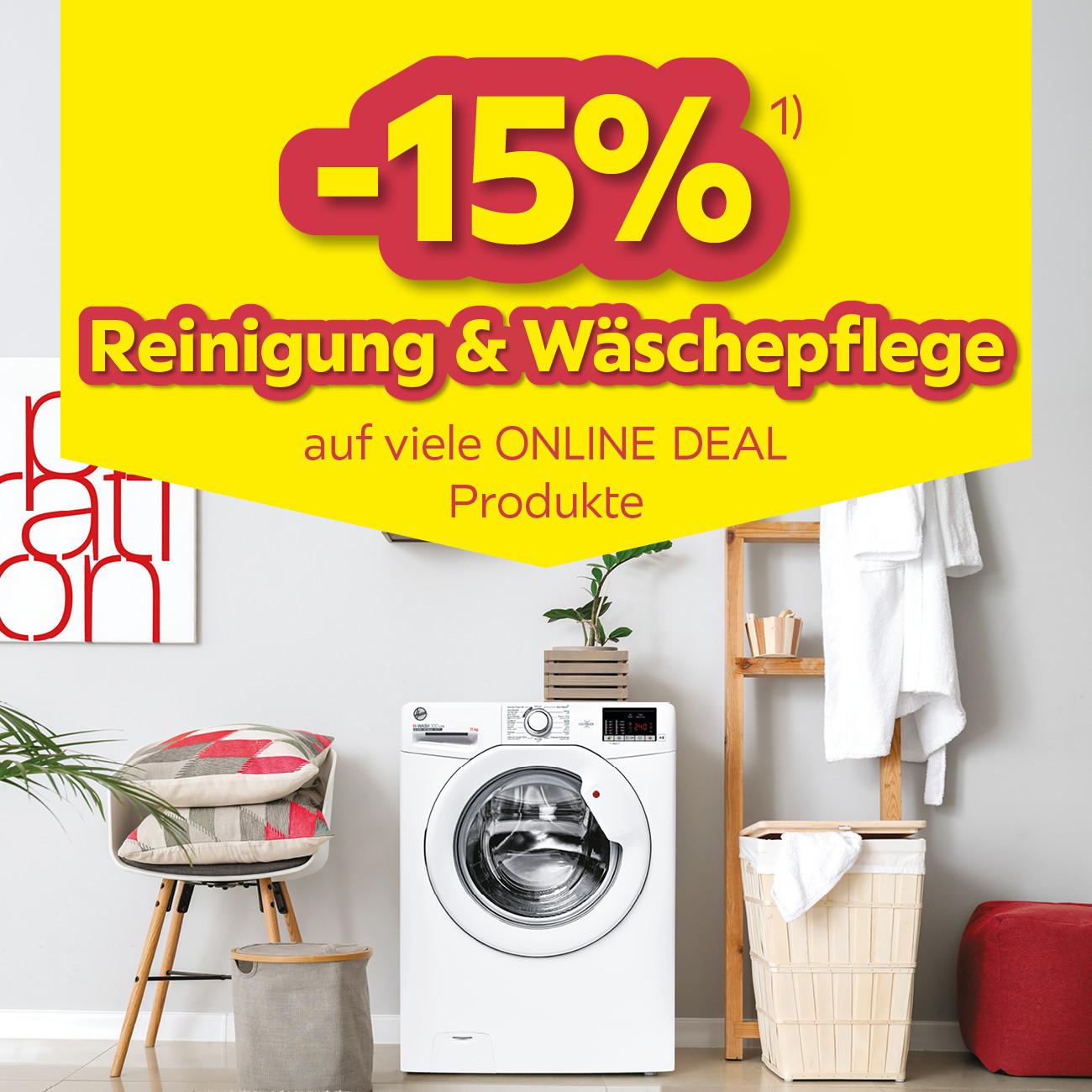 -15% Reinigung & Wäschepflege auf viele Online DEAL Produkte