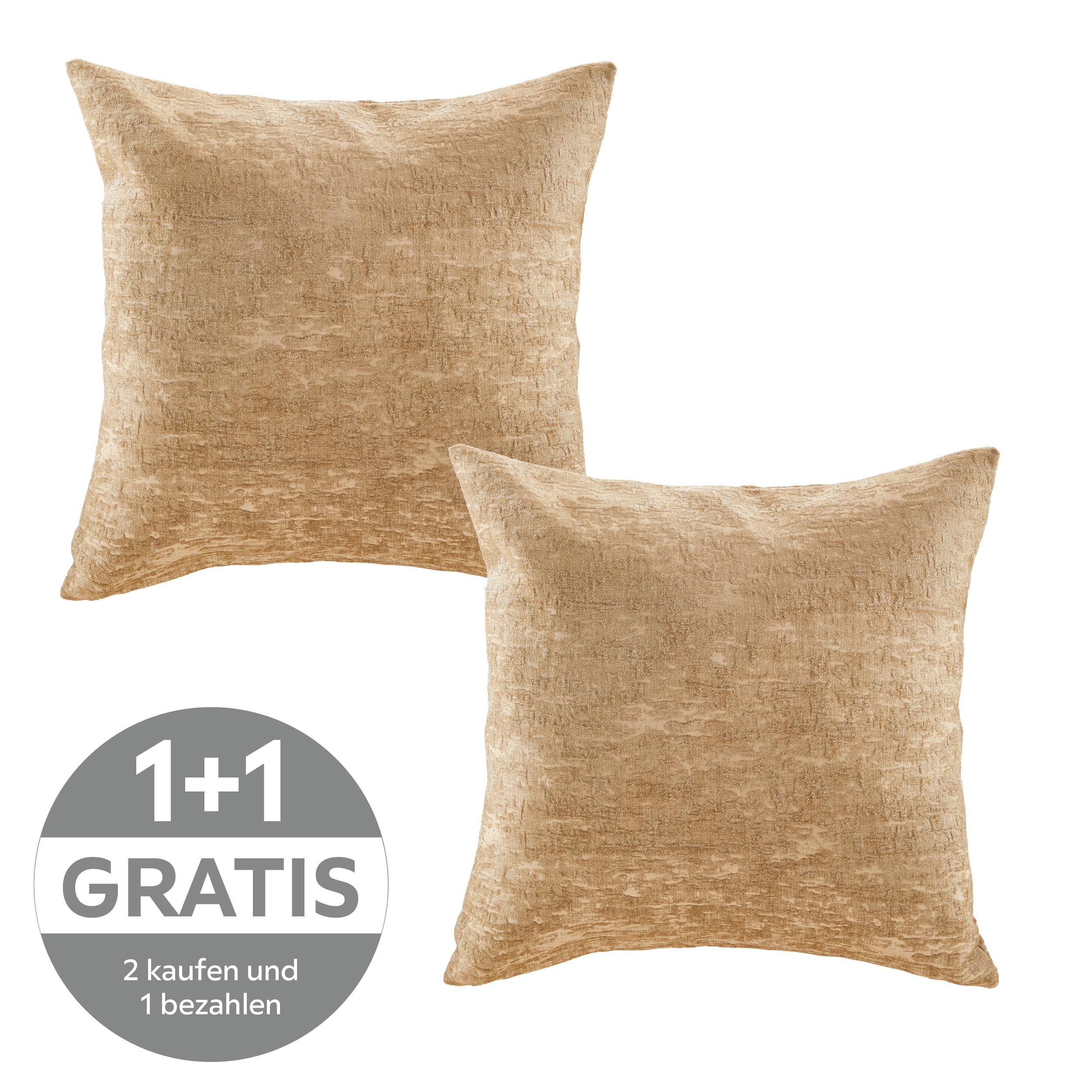 ZIERKISSEN RENATE - Goldfarben, ROMANTIK / LANDHAUS, Textil (45/45cm) - James Wood