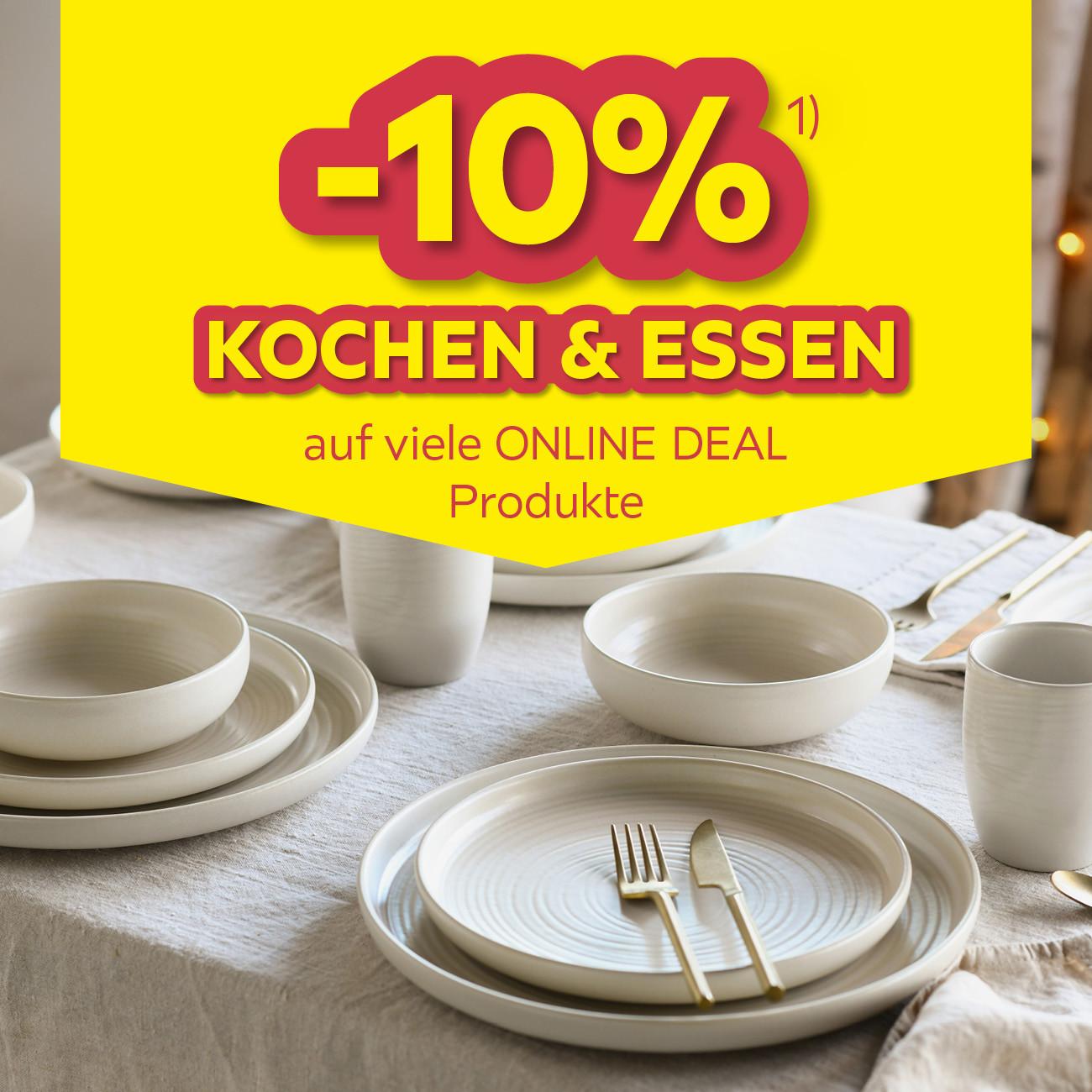 -10% Kochen & Essen auf viele Online DEAL Produkte