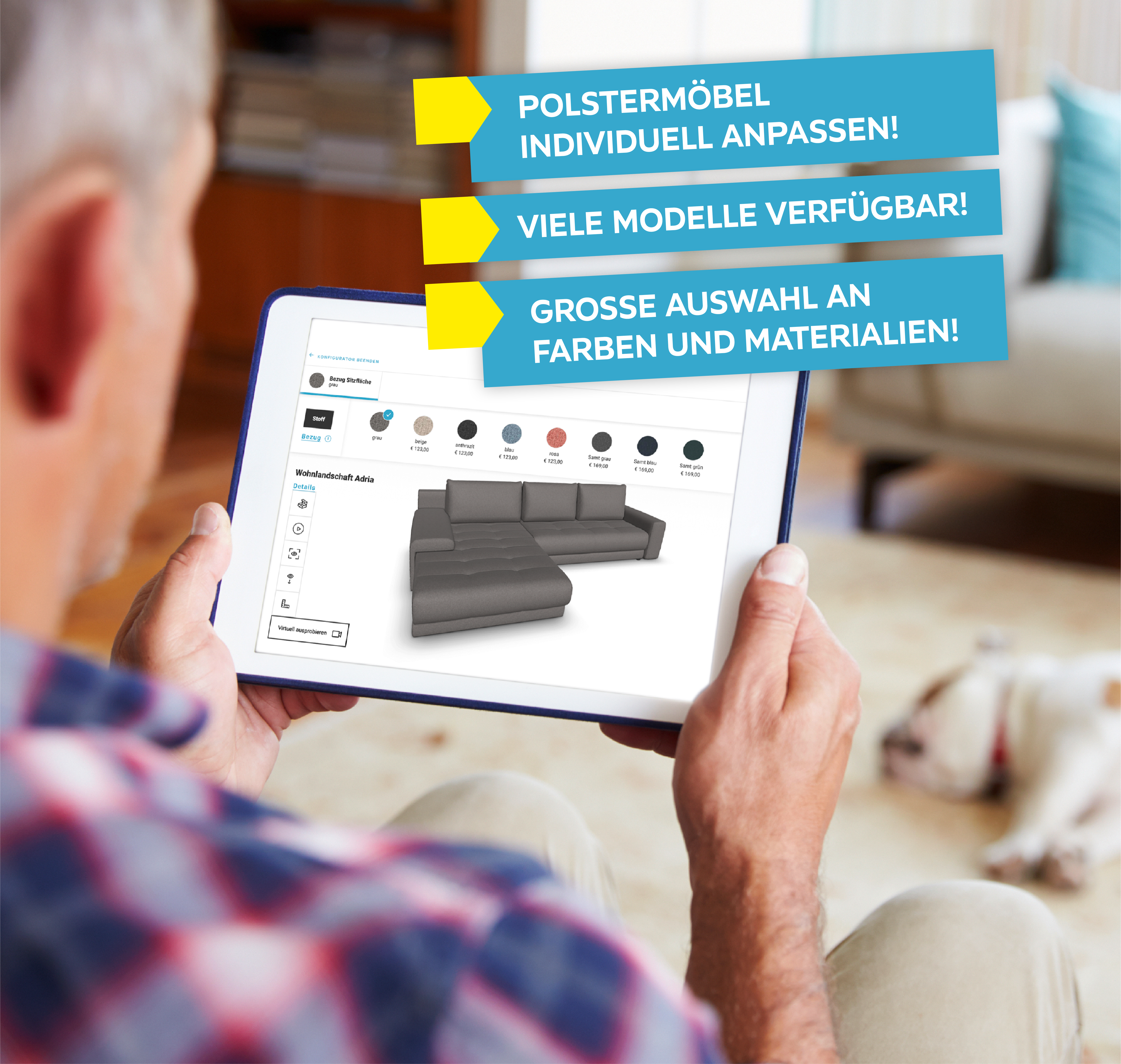 Mit dem Sofa-Konfigurator Couches anpassen