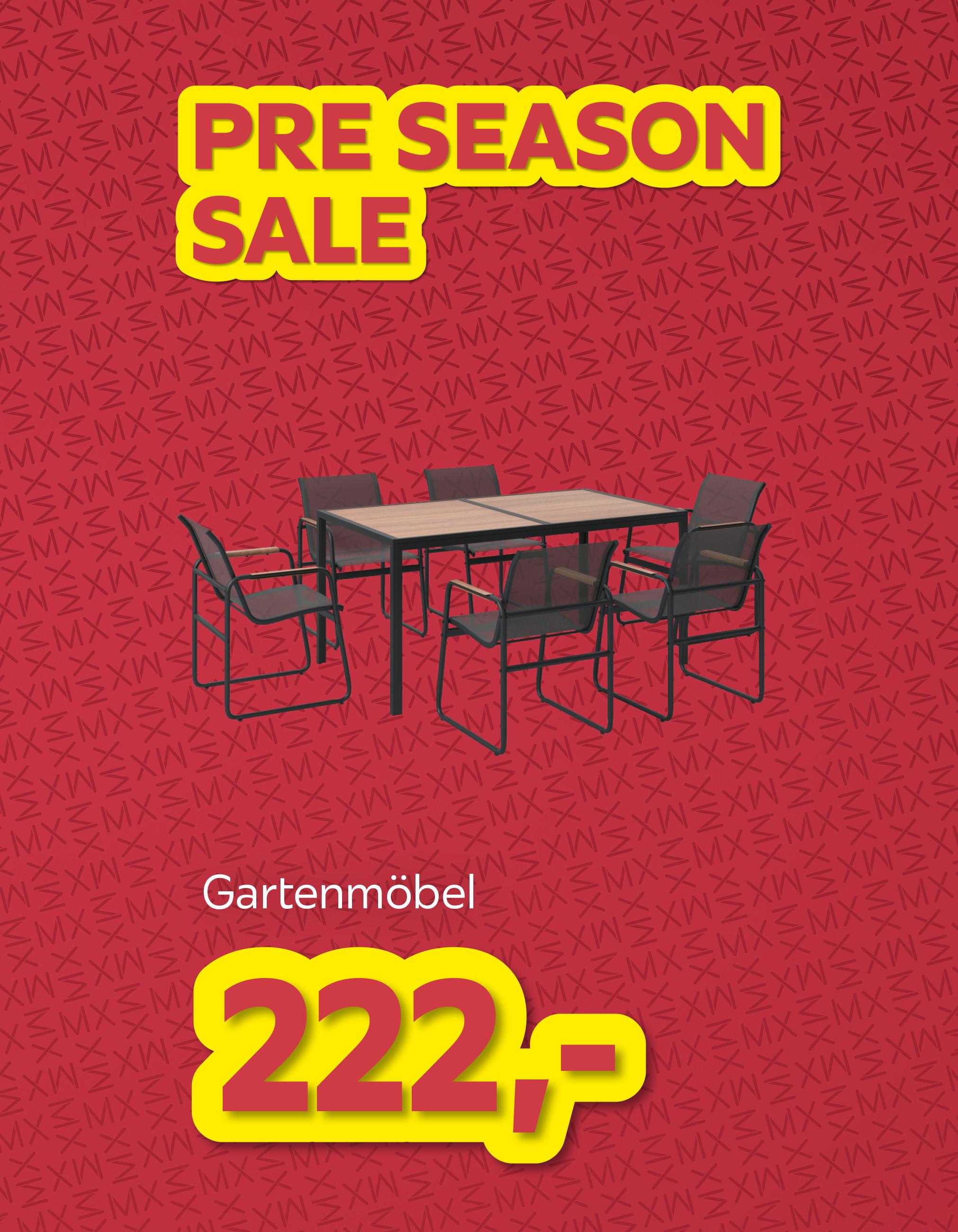 Pre Season Sale Gartenmöbel € 222,-