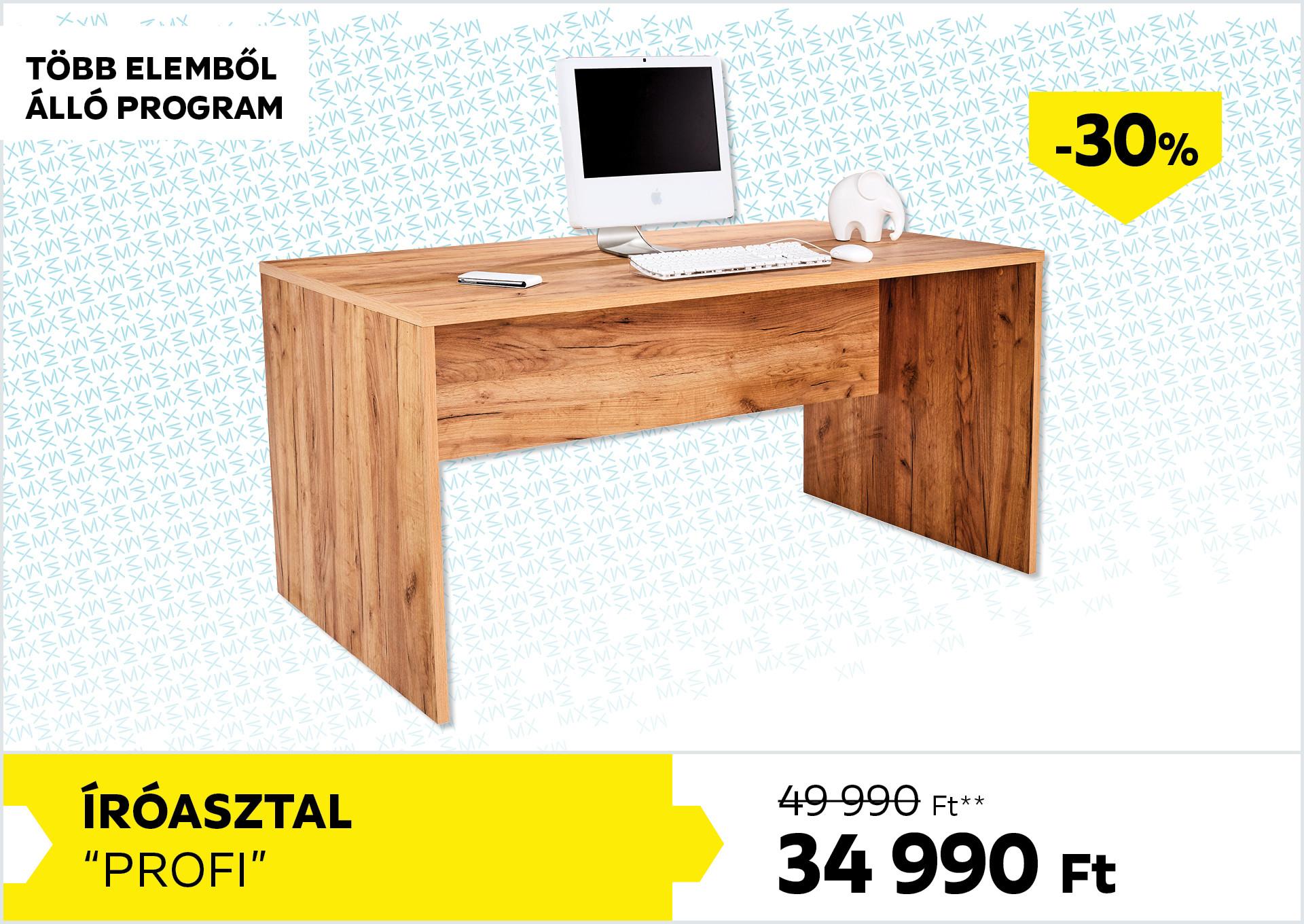 Íróasztal PROFI 49990Forint helyett 34990Forint kedvezmény mértéke 30%