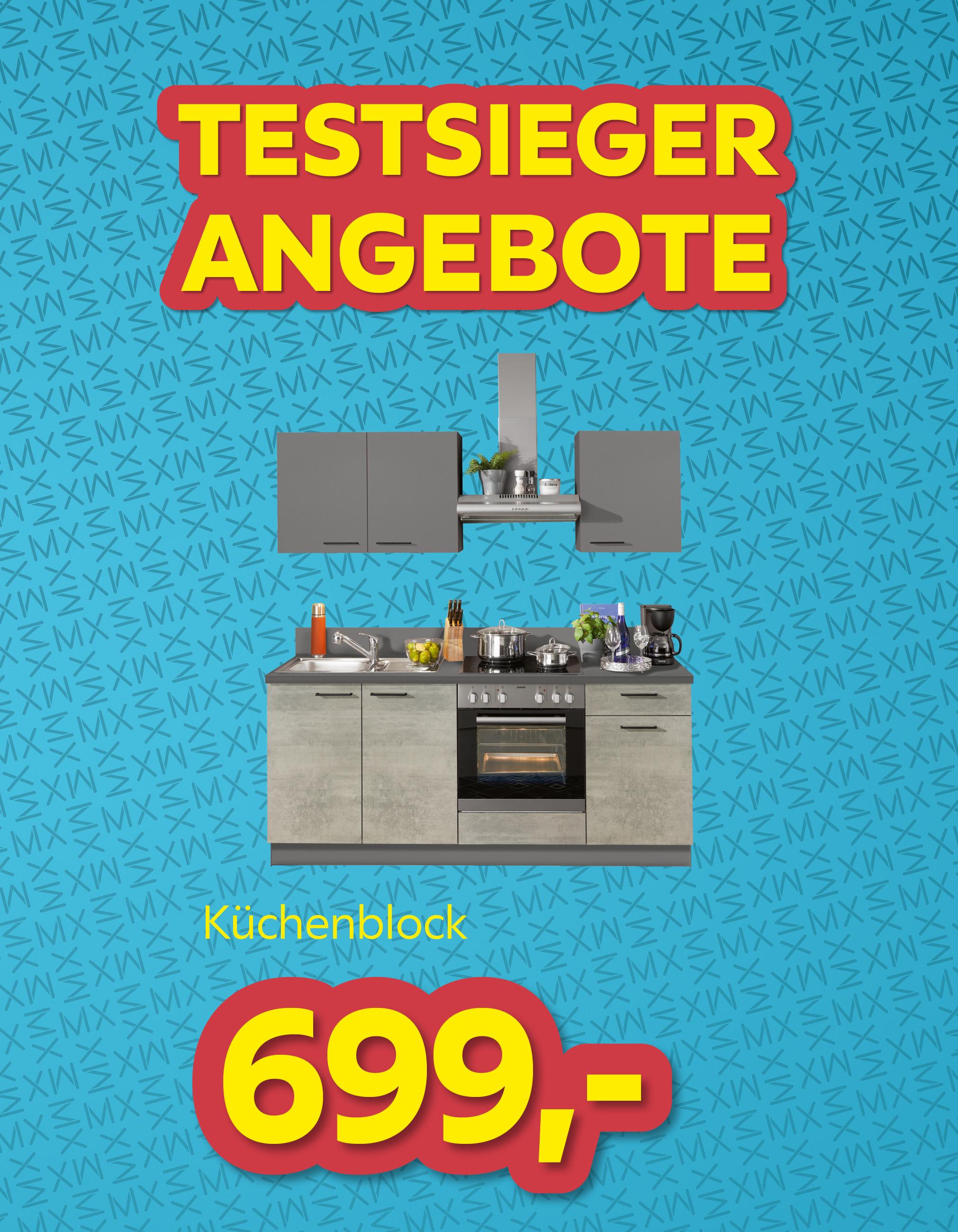 Testsieger Angebote Küchenblock um € 699,-