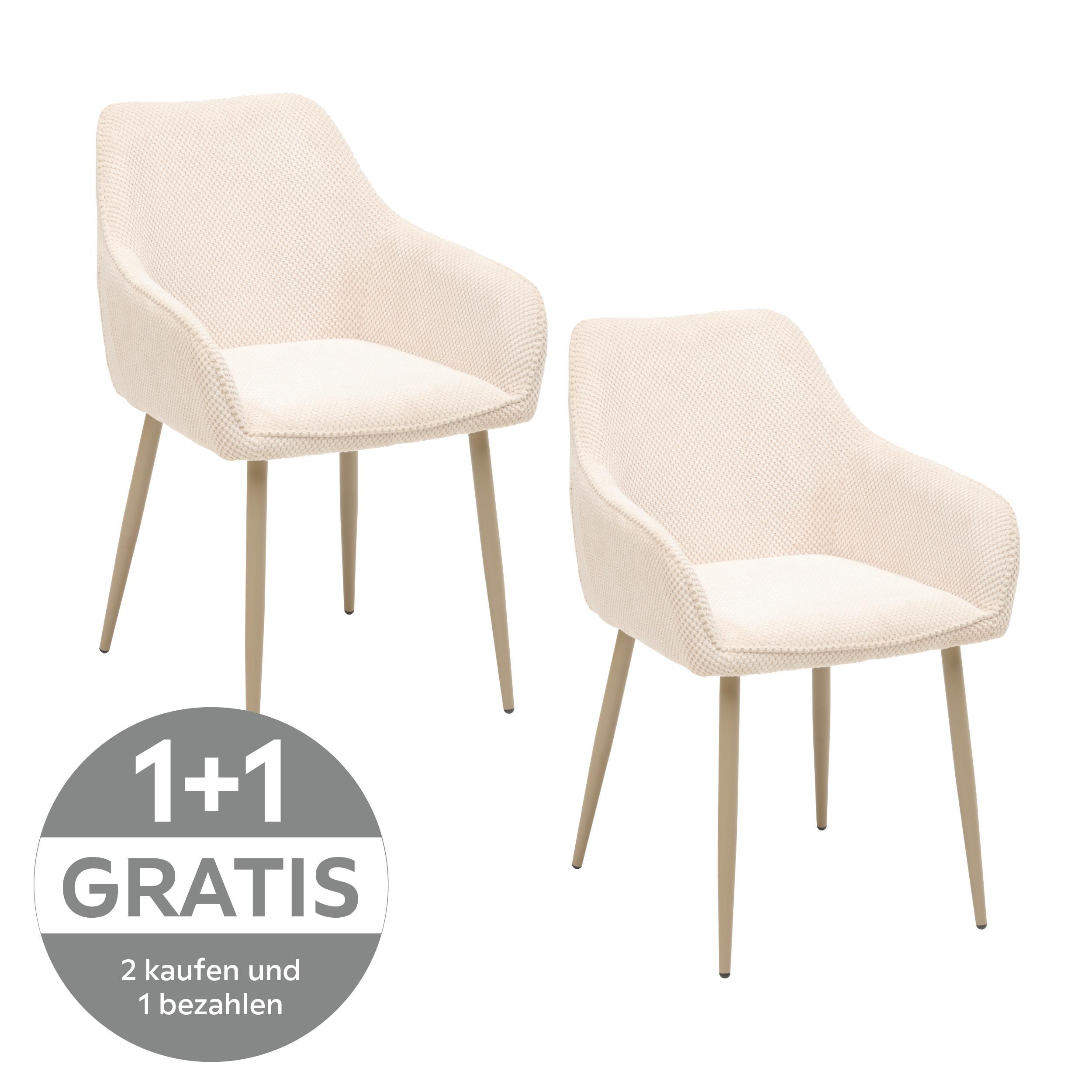 Armlehnstuhl Cora Webstoff Beige gepolstert