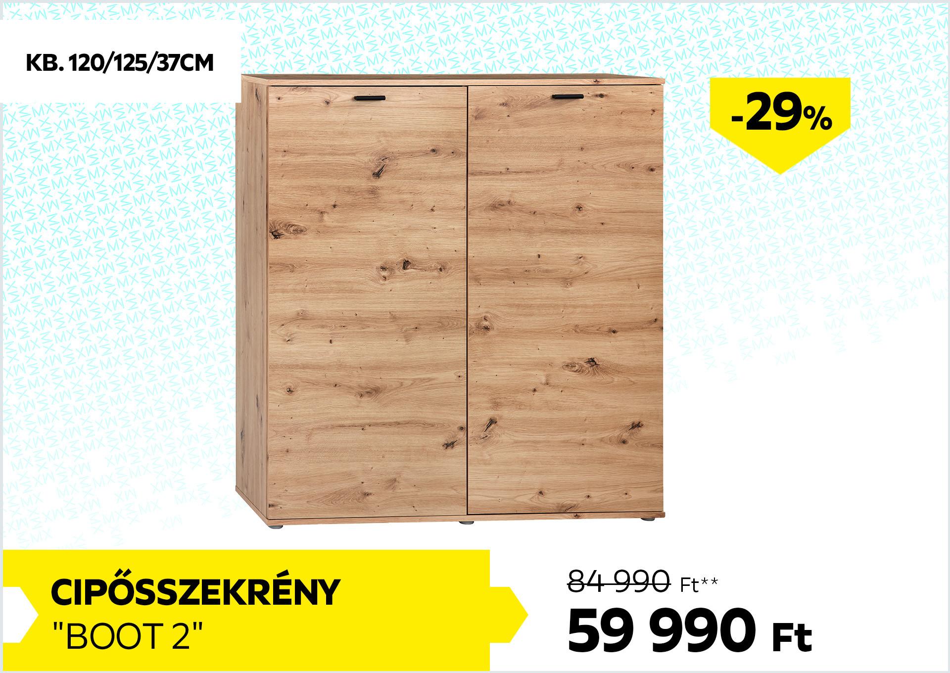 Cipősszekrény Boot 2 84990Forint helyett 59990Forint kedvezmény mértéke 29%