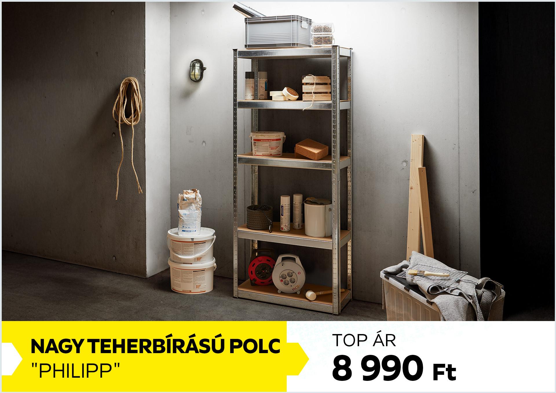 Nagy teherbírású polc PHILIPP 8990Forint