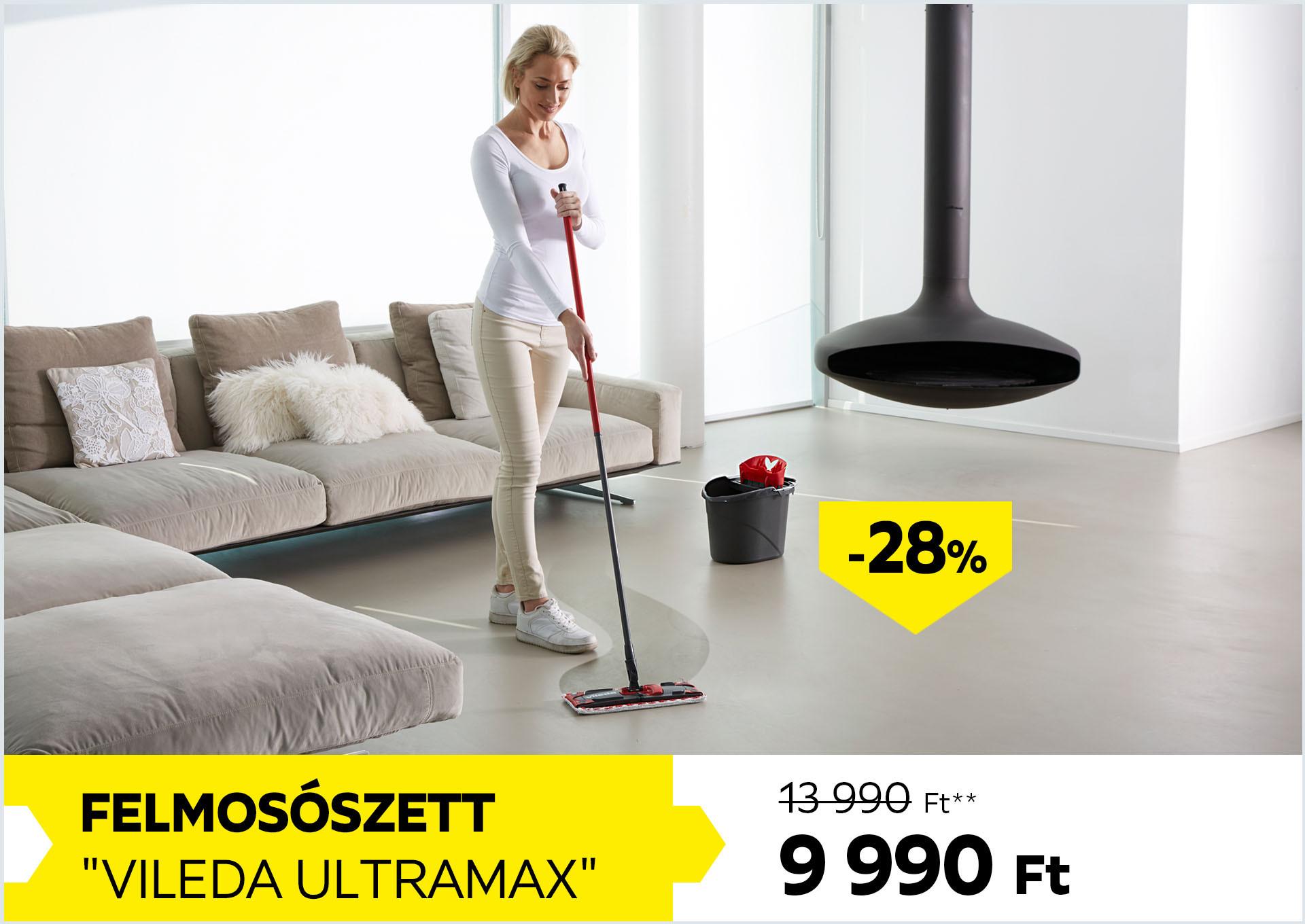 Felmosószett VILEDA ULTRAMAX 13990Forint helyett 9990Forint kedvezmény mértéke 28%