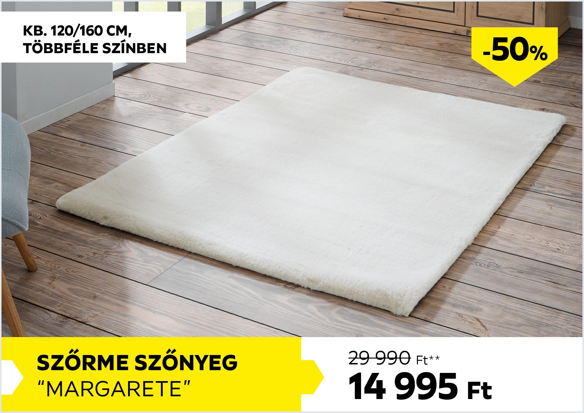 Szőrme szőnyeg kb. 120/160cm MARGARETE 29990Forint helyett 14995Forint kedvezmény mértéke 50%