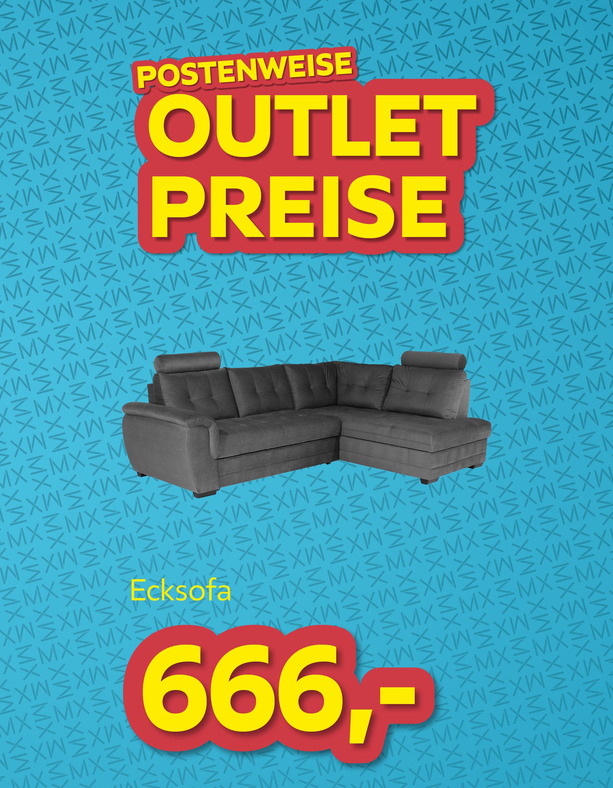Outlet Preise Ecksofa um € 666,-