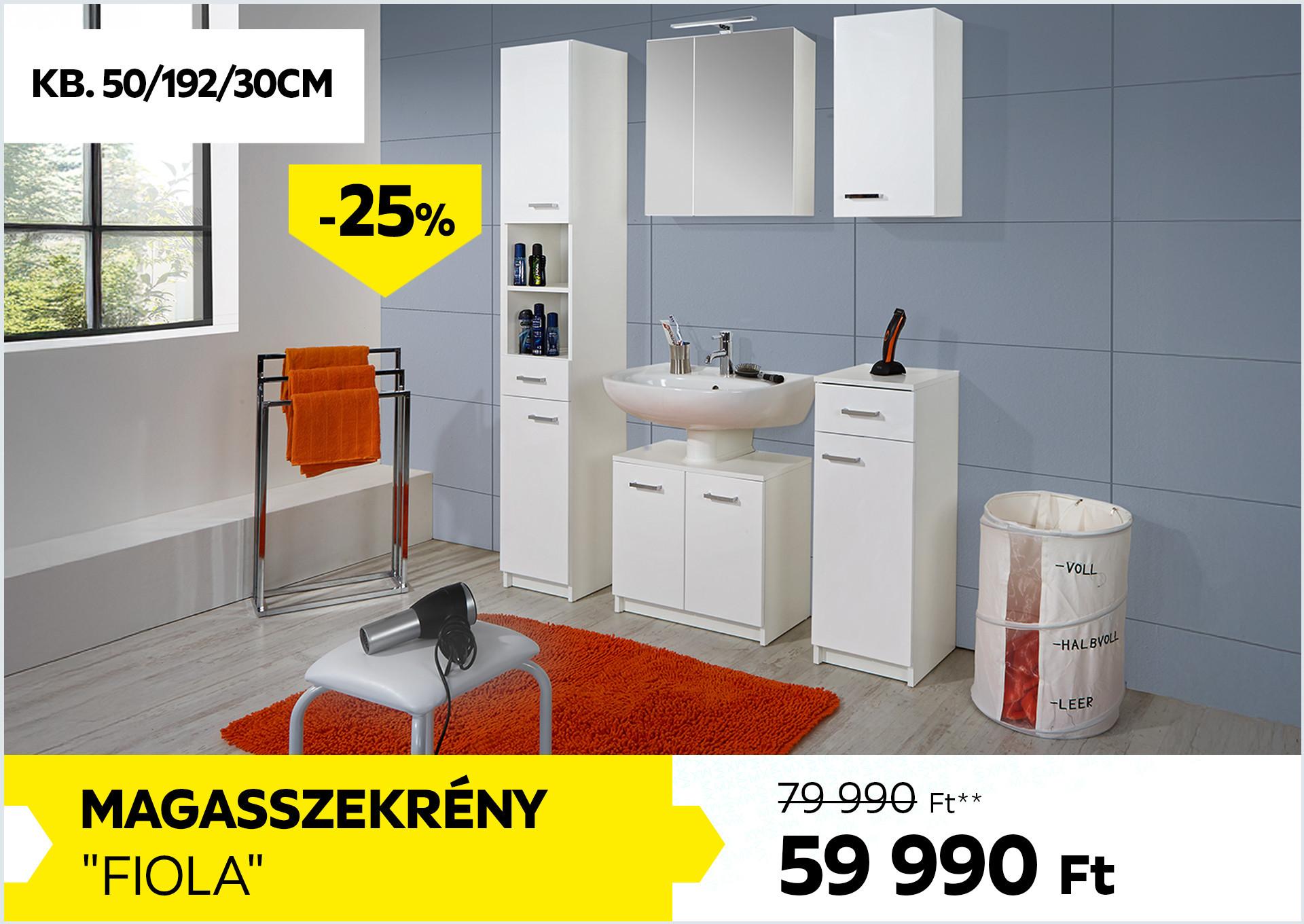 MAGASSZEKRÉNY FIOLA 79990Forint helyett 59990Forint kedvezmény mértéke 25%