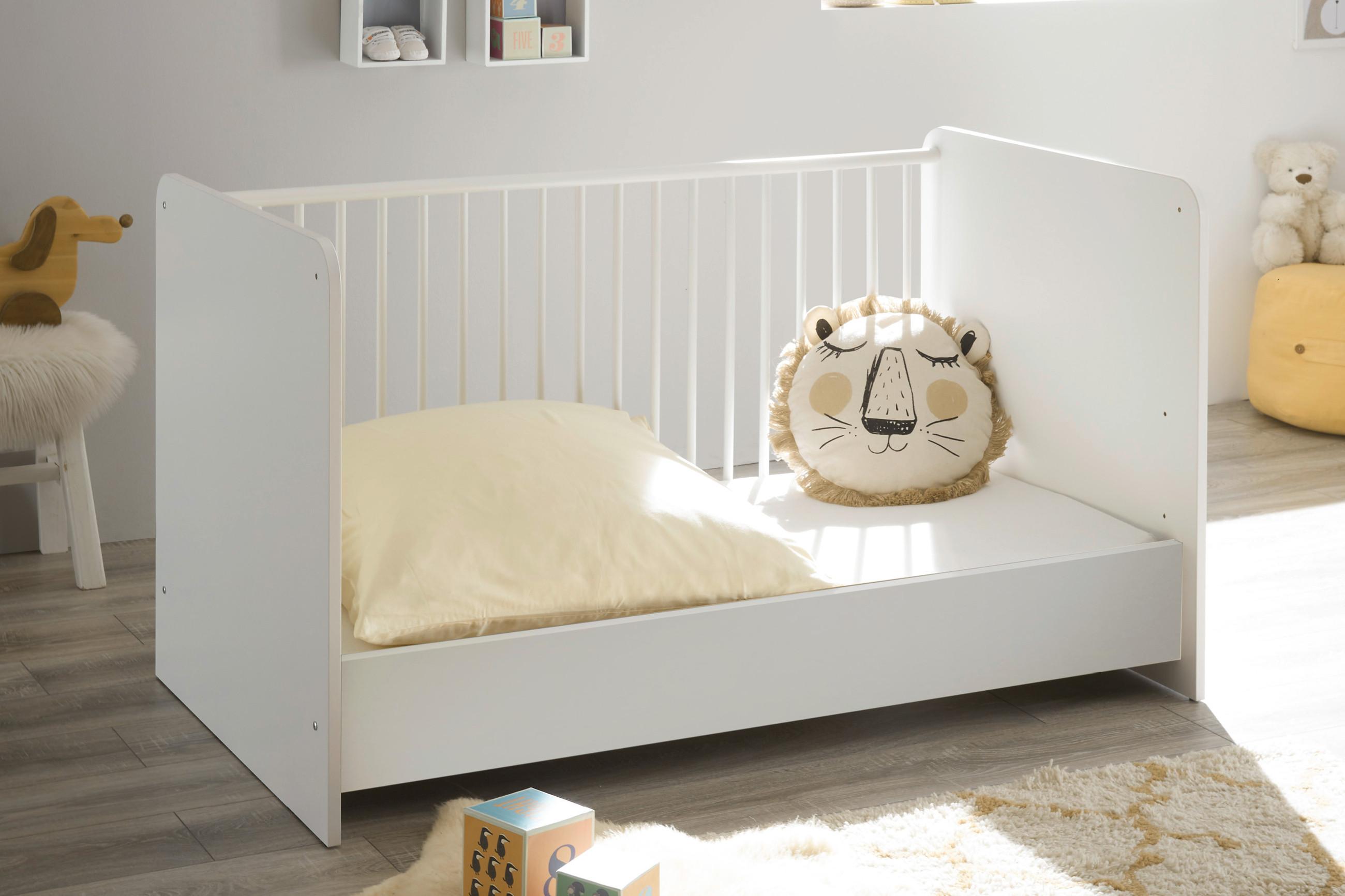 Günstiges Gitterbett mit Schlupfsprossen