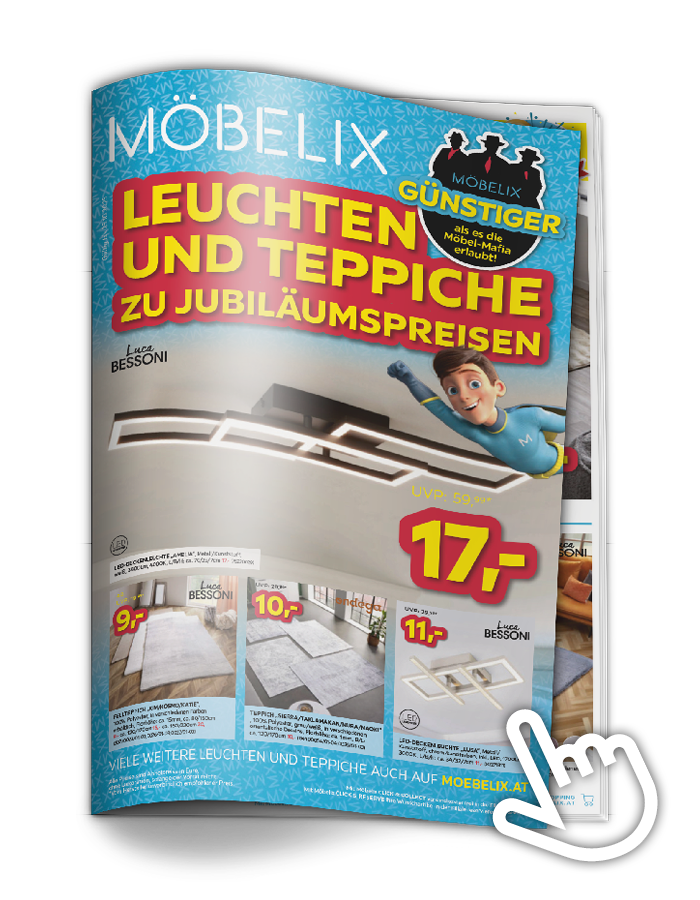 Leuchten und Teppiche zu Jubiläumspreisen