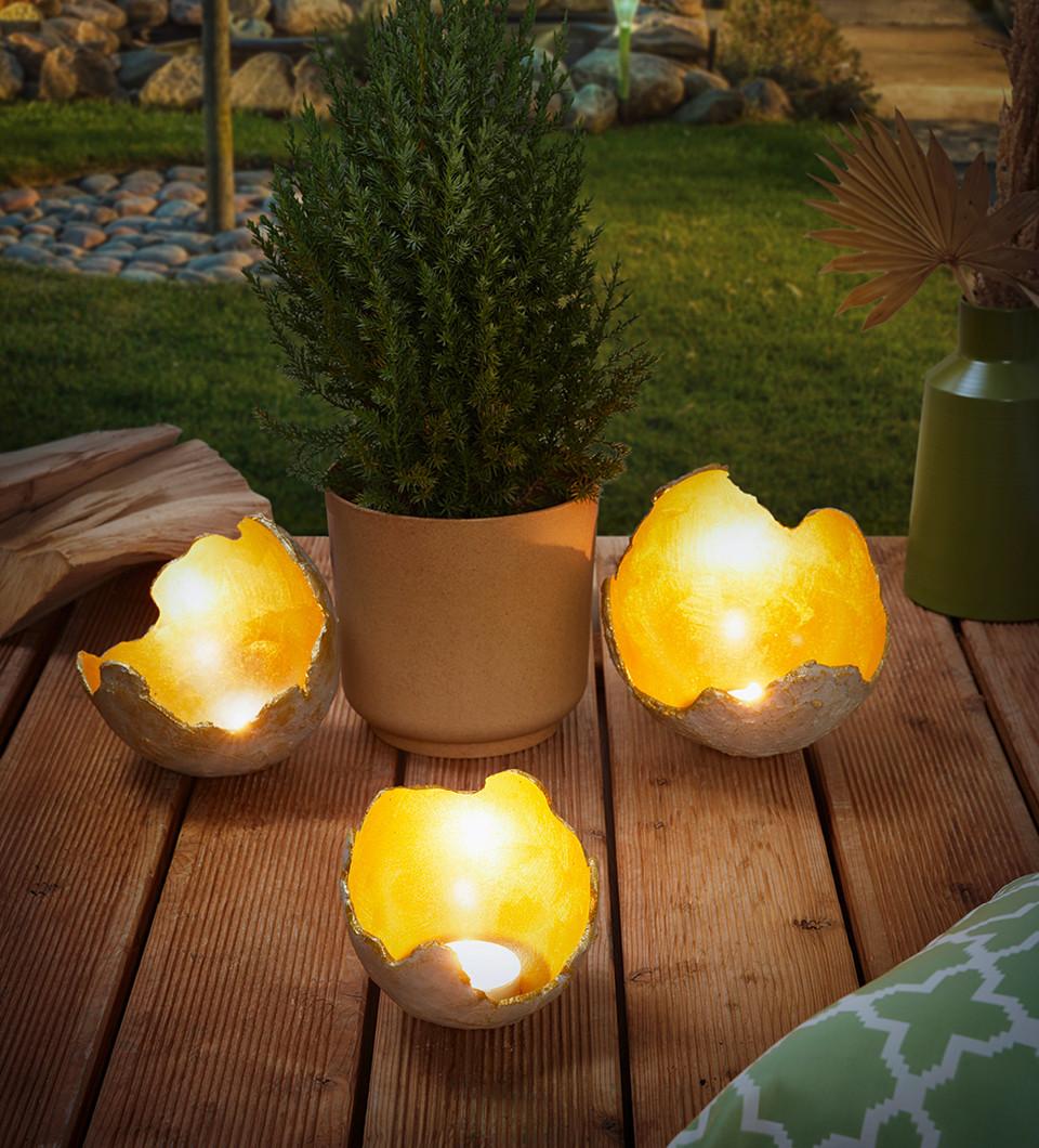 štýlové DIY dekoratívne osvetlenie do záhrady