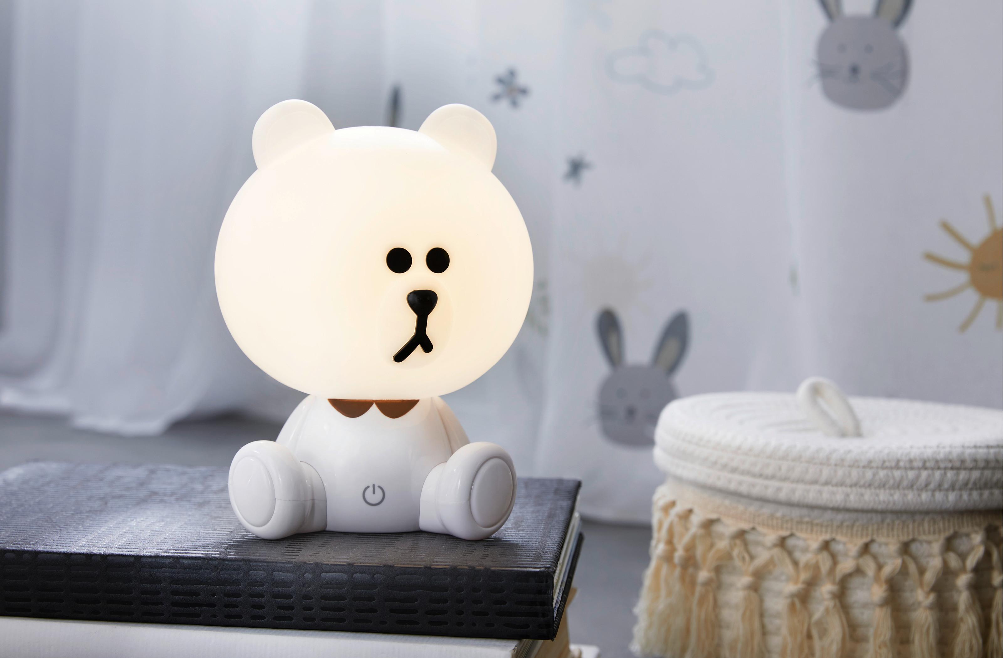 detská LED lampa medvedík